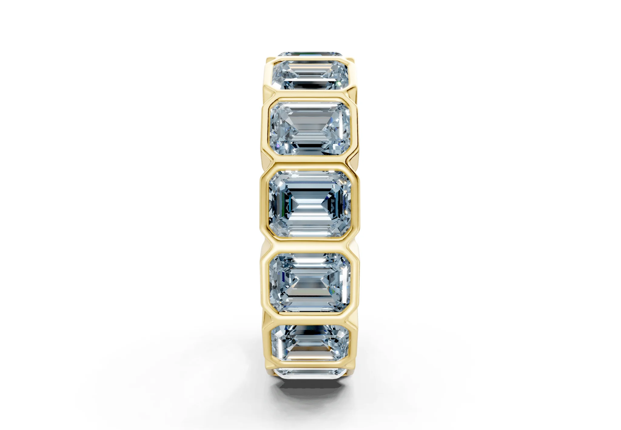 Petite Elysees Emerald Cut Blue Diamond Eternity Band 2 Carat Total Wt. - Image 3