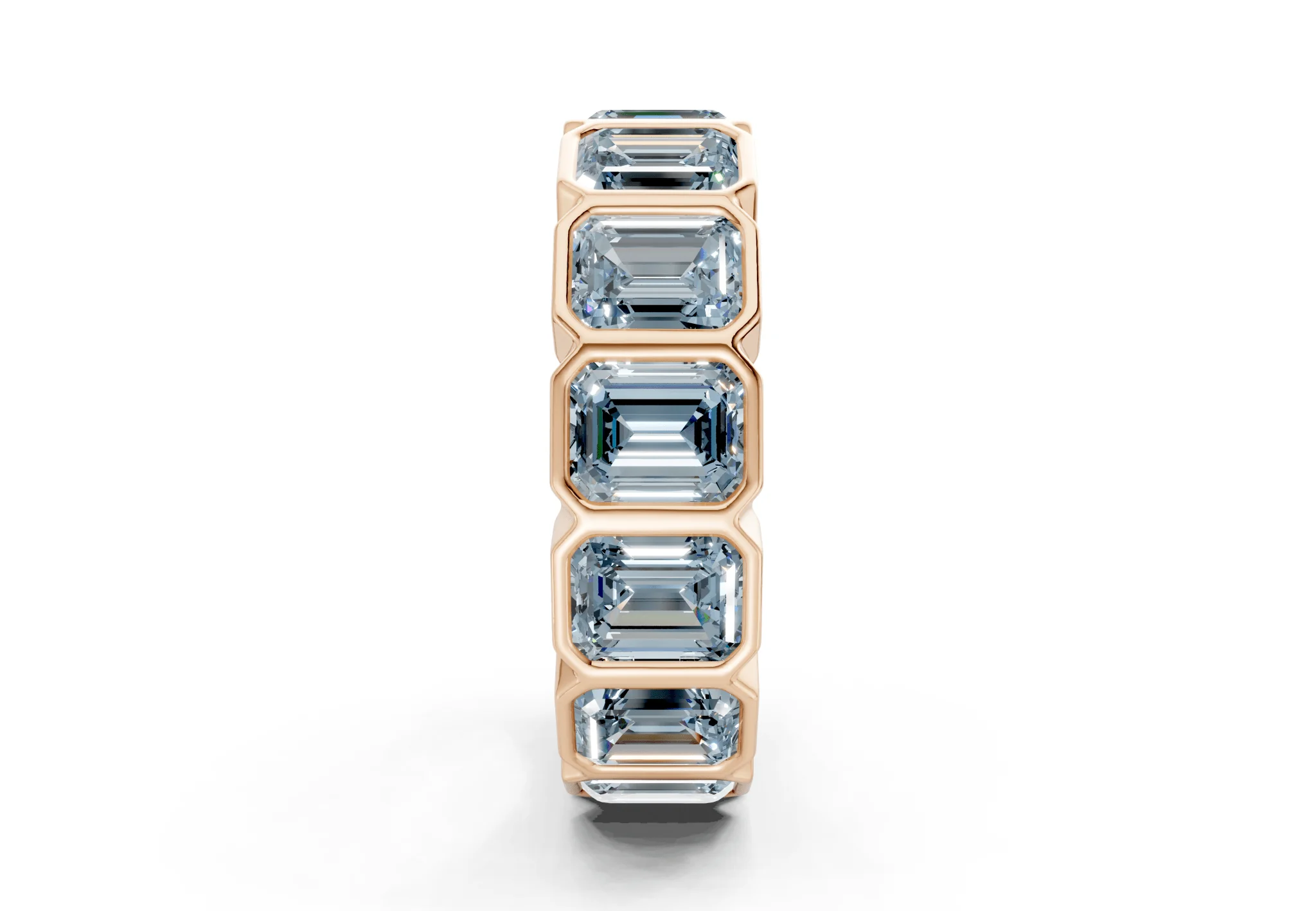 Petite Elysees Emerald Cut Blue Diamond Eternity Band 2 Carat Total Wt. - Image 7