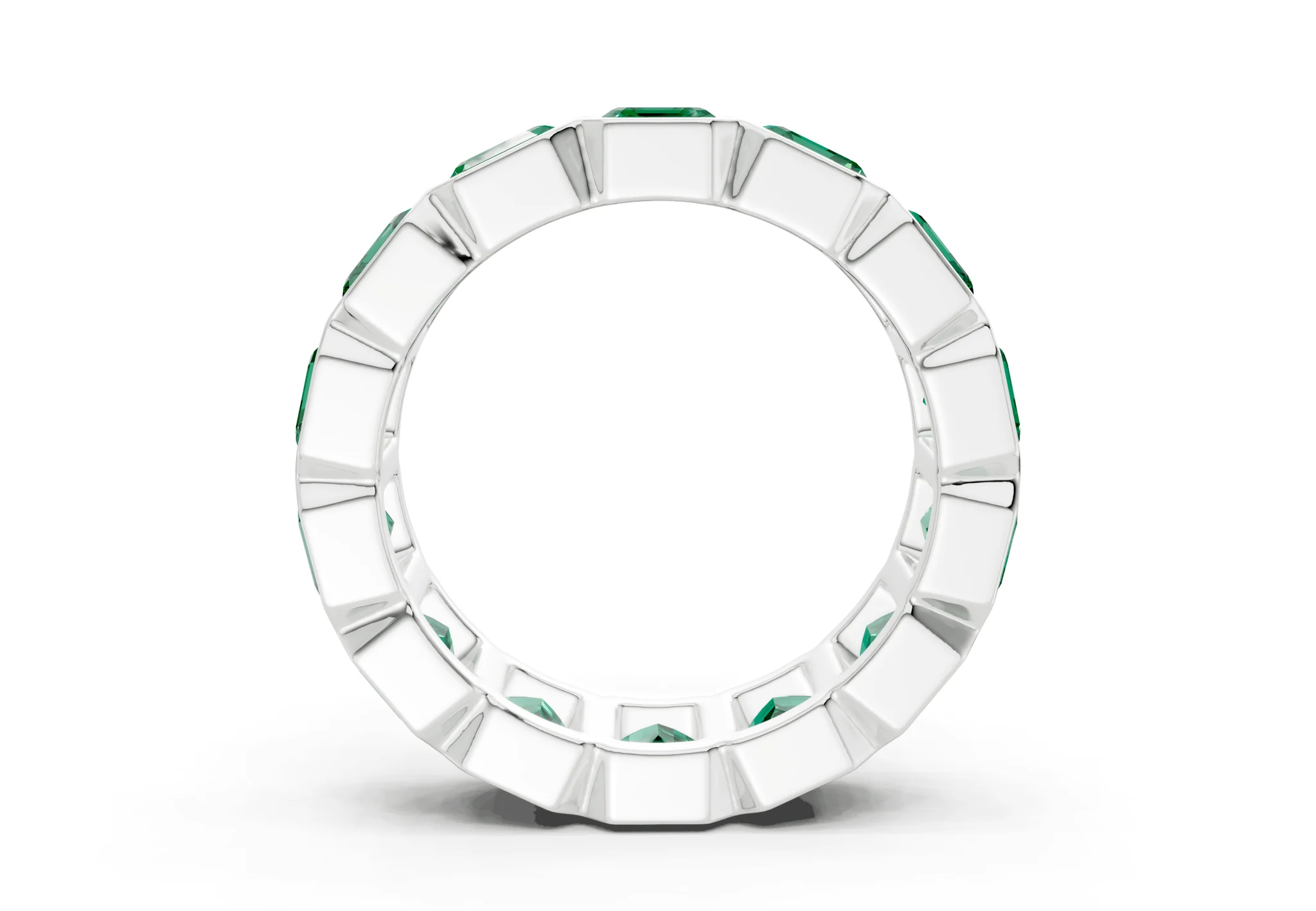 Petite Elysees Emerald Cut Emerald Gemstone Eternity Band 2 Carat Total Wt. - Image 10