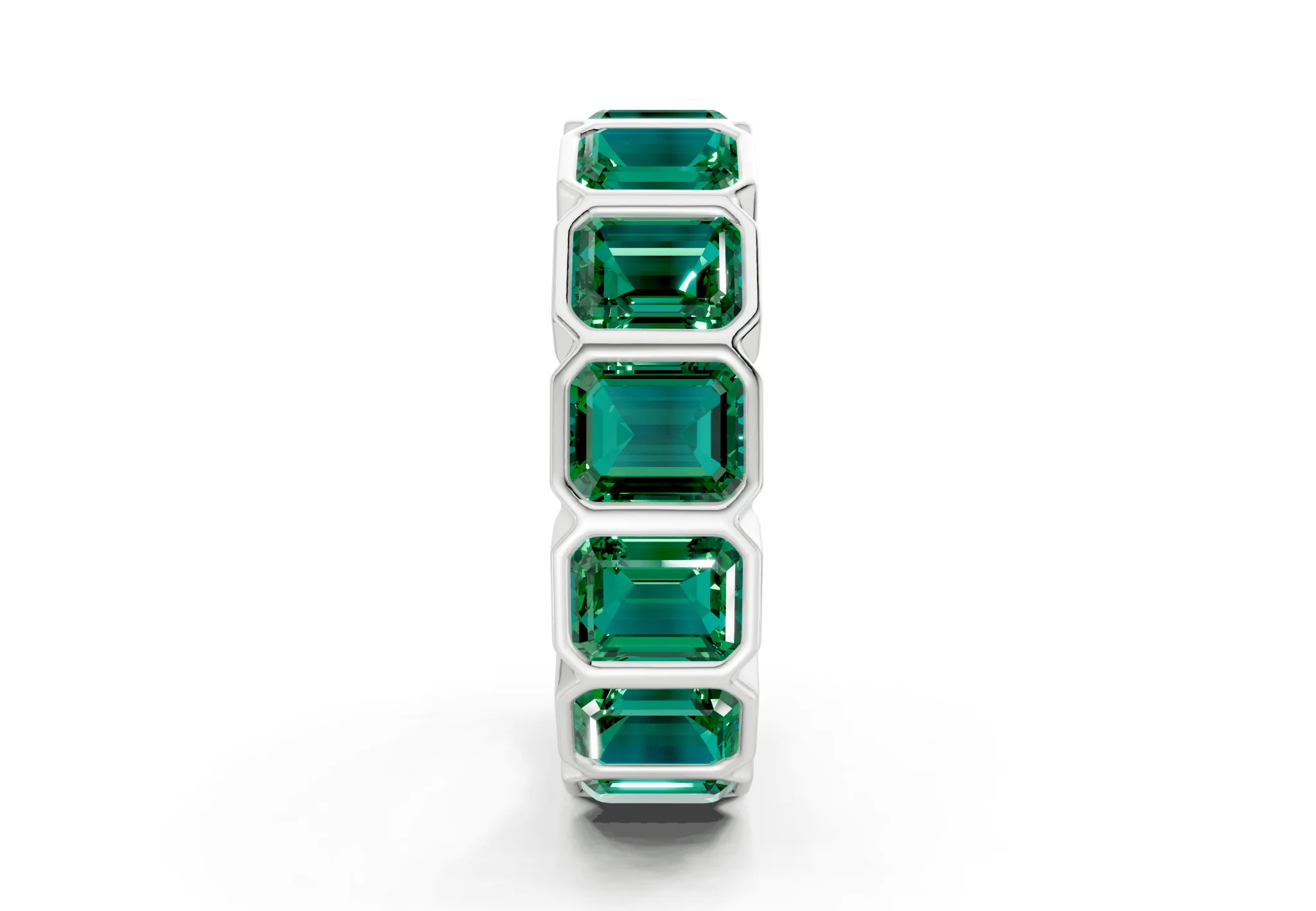 Petite Elysees Emerald Cut Emerald Gemstone Eternity Band 2 Carat Total Wt. - Image 11
