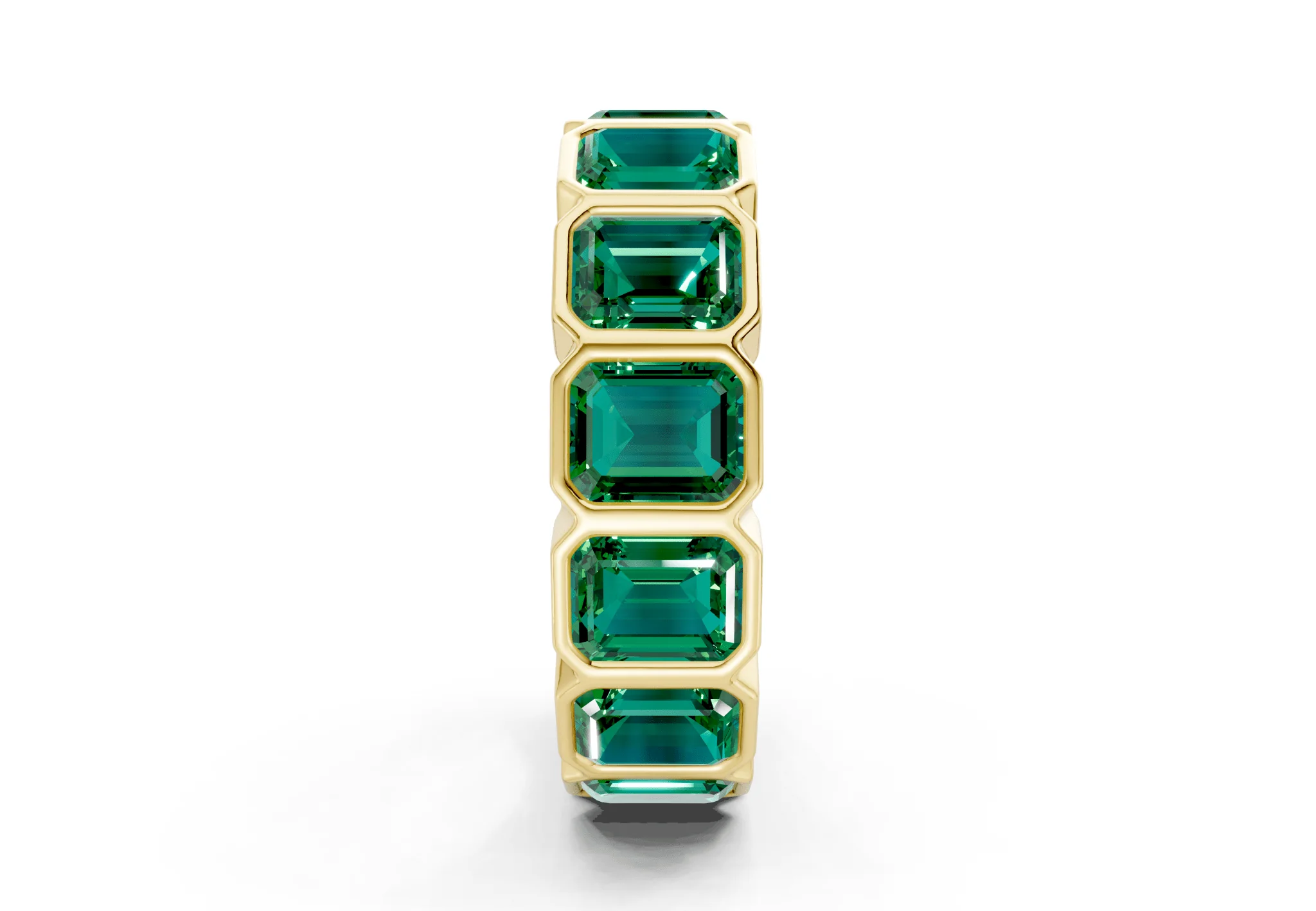 Petite Elysees Emerald Cut Emerald Gemstone Eternity Band 2 Carat Total Wt. - Image 3