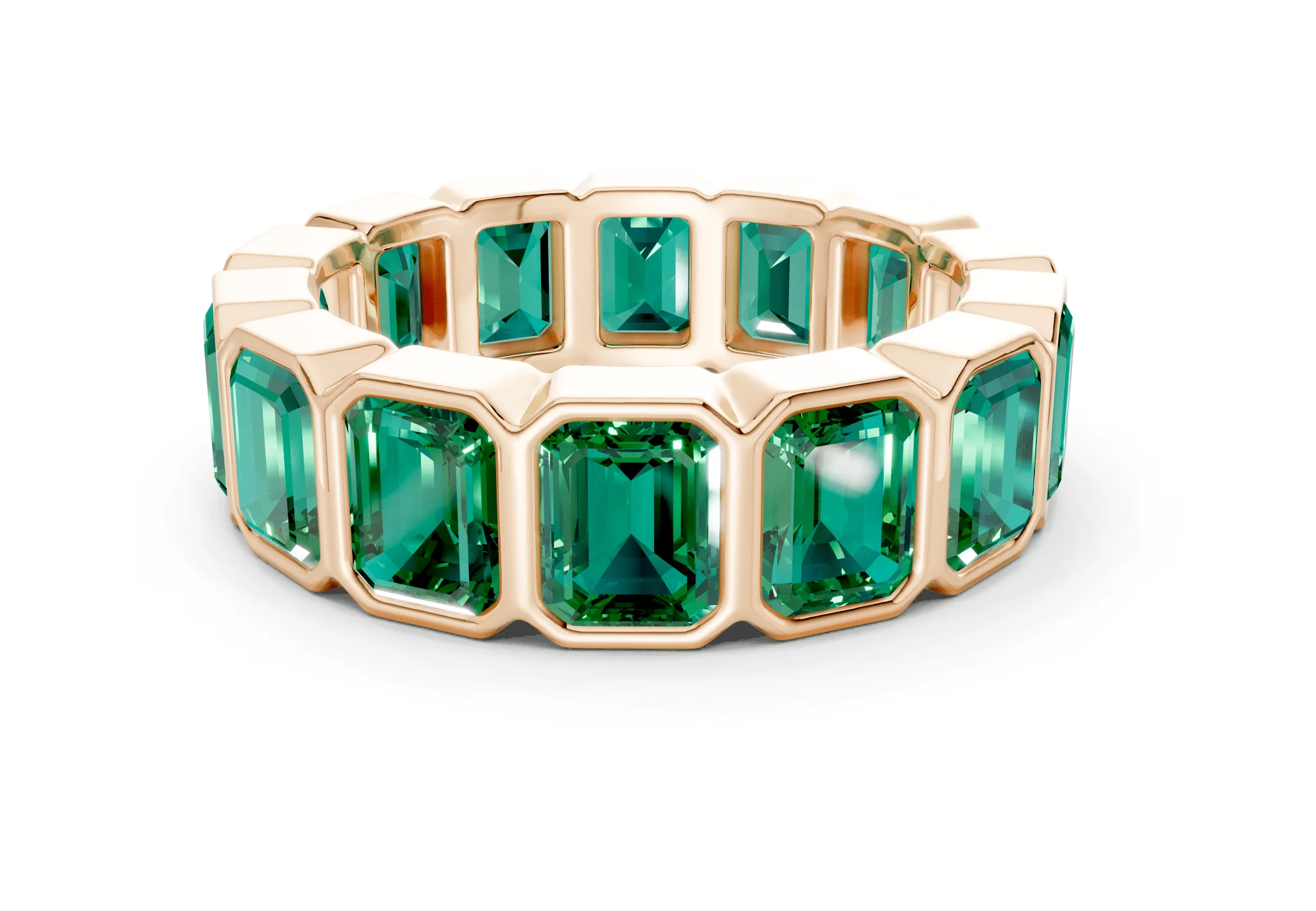 Petite Elysees Emerald Cut Emerald Gemstone Eternity Band 2 Carat Total Wt. - Image 5