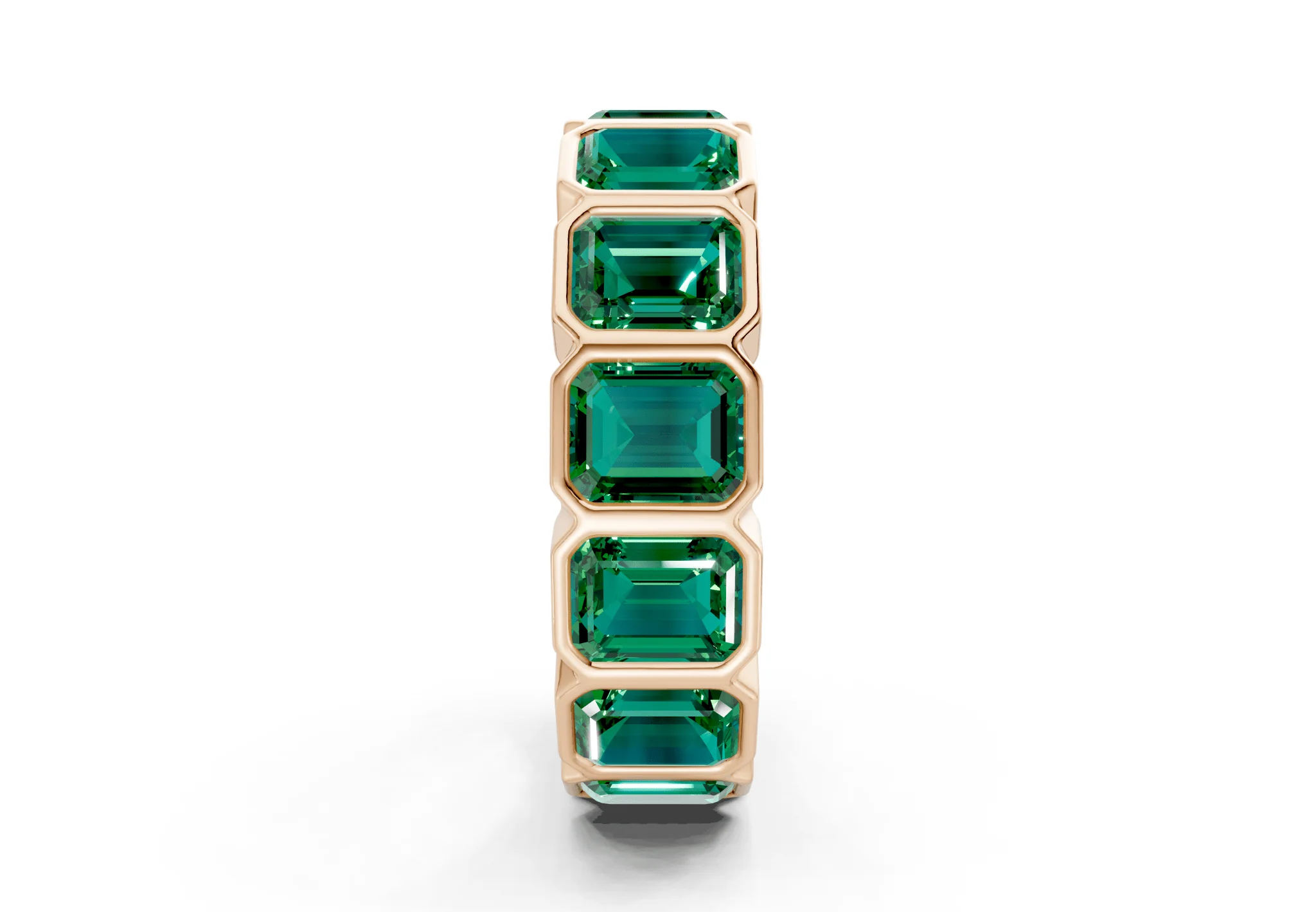 Petite Elysees Emerald Cut Emerald Gemstone Eternity Band 2 Carat Total Wt. - Image 7