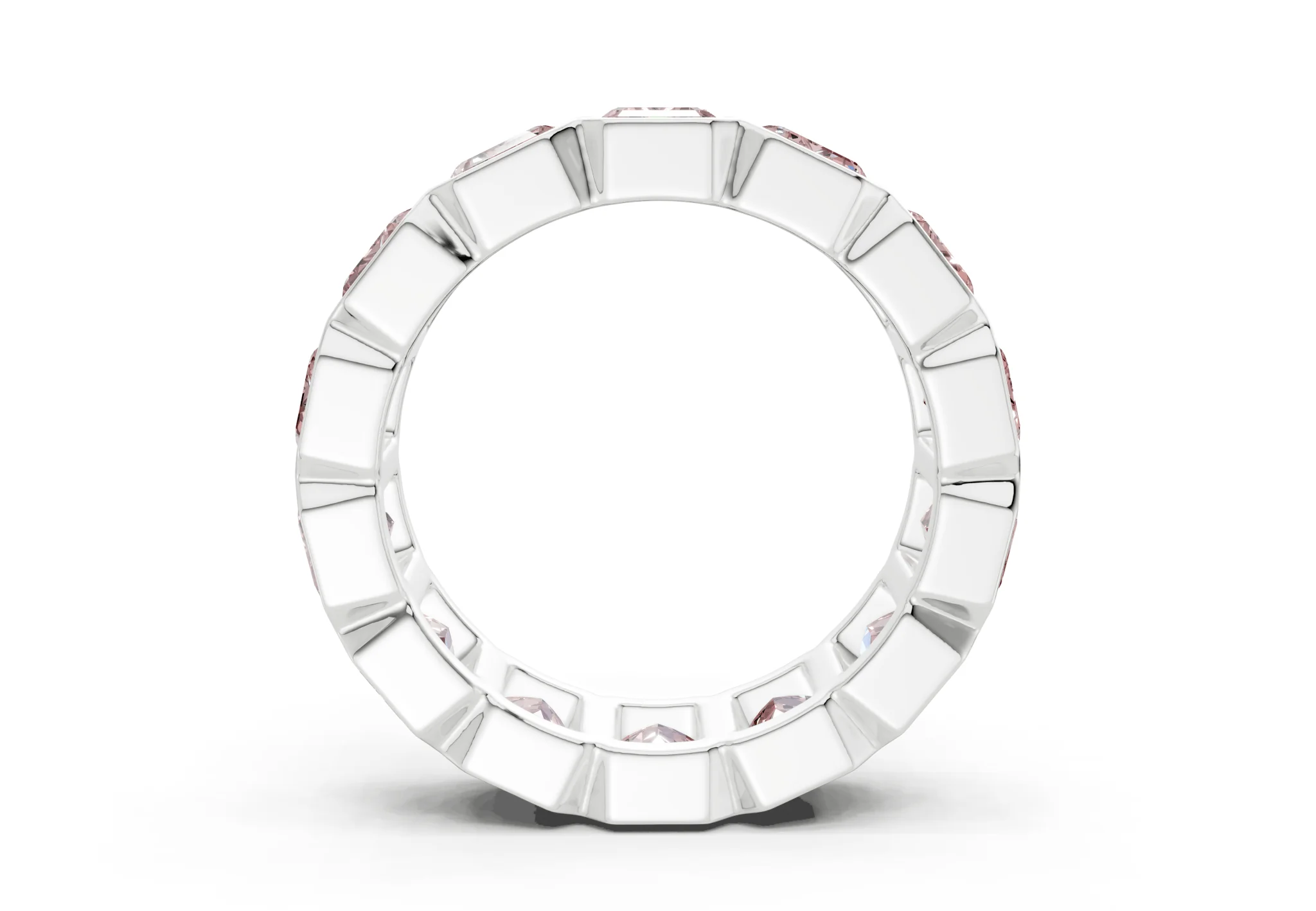 Petite Elysees Emerald Cut Pink Diamond Eternity Band 2 Carat Total Wt. - Image 10