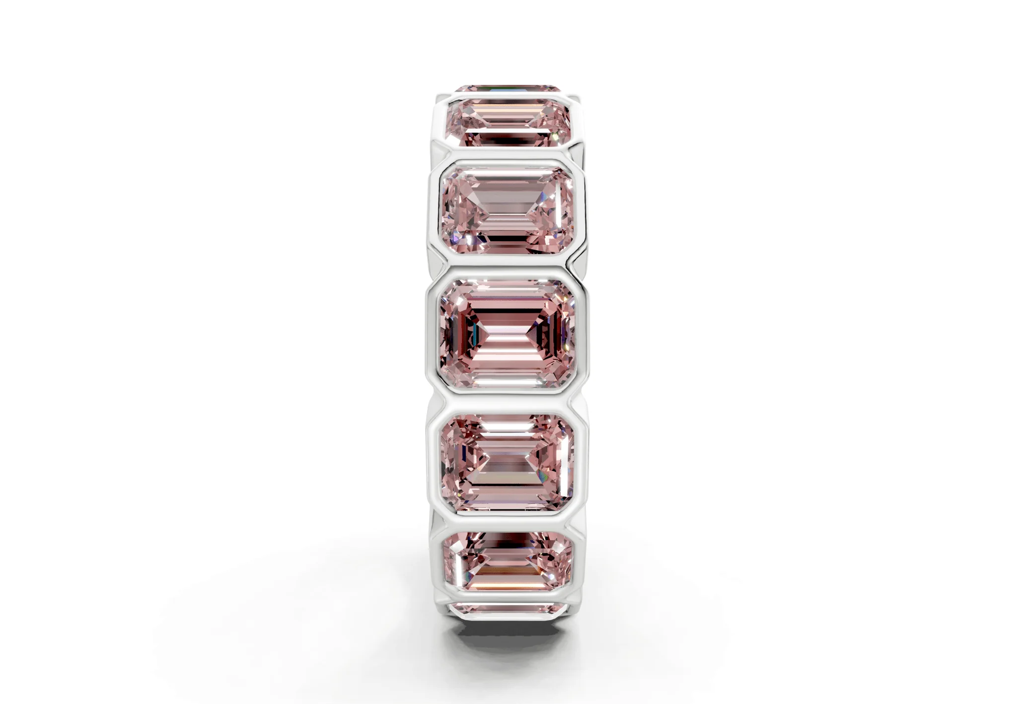 Petite Elysees Emerald Cut Pink Diamond Eternity Band 2 Carat Total Wt. - Image 11