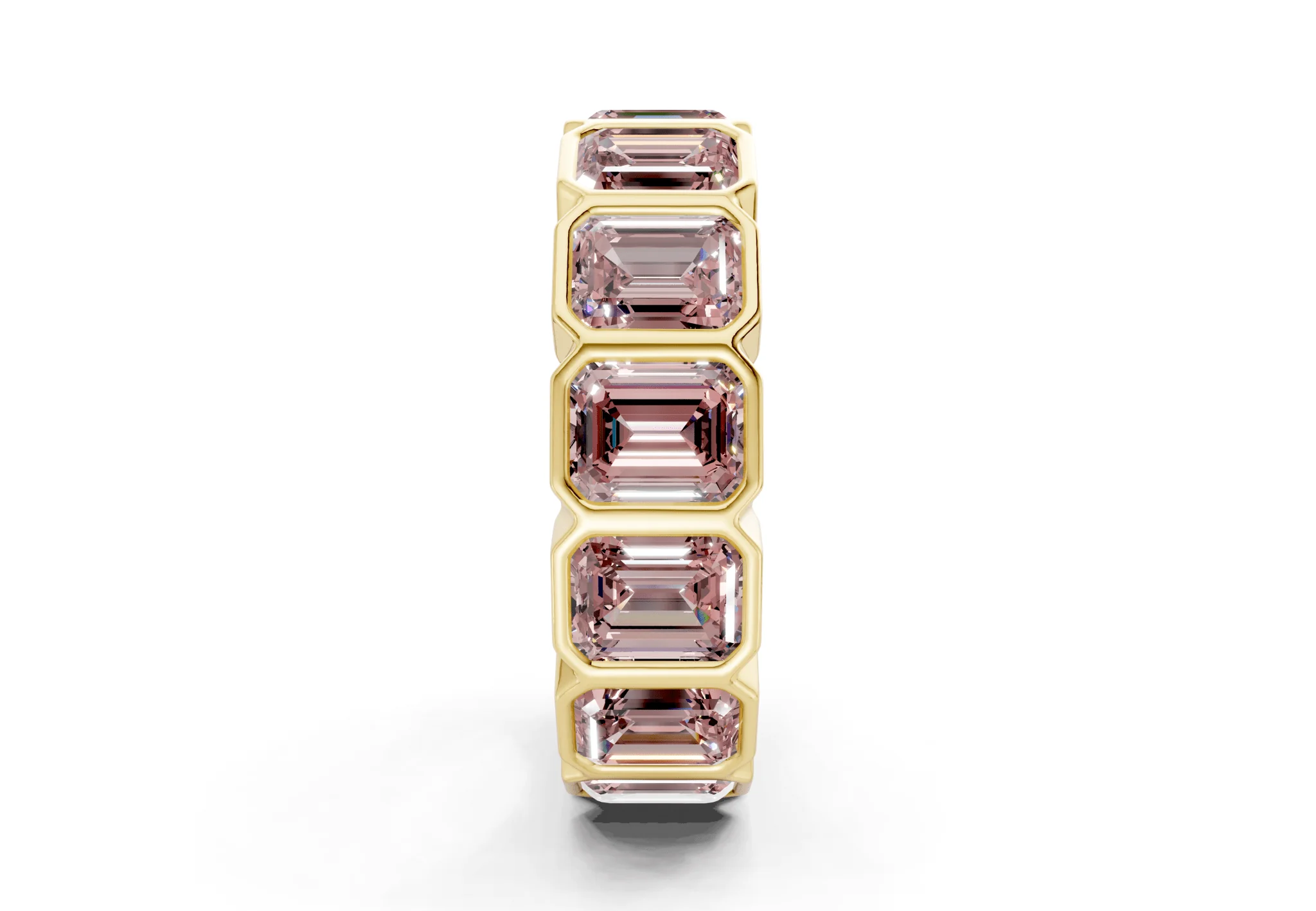 Petite Elysees Emerald Cut Pink Diamond Eternity Band 2 Carat Total Wt. - Image 3