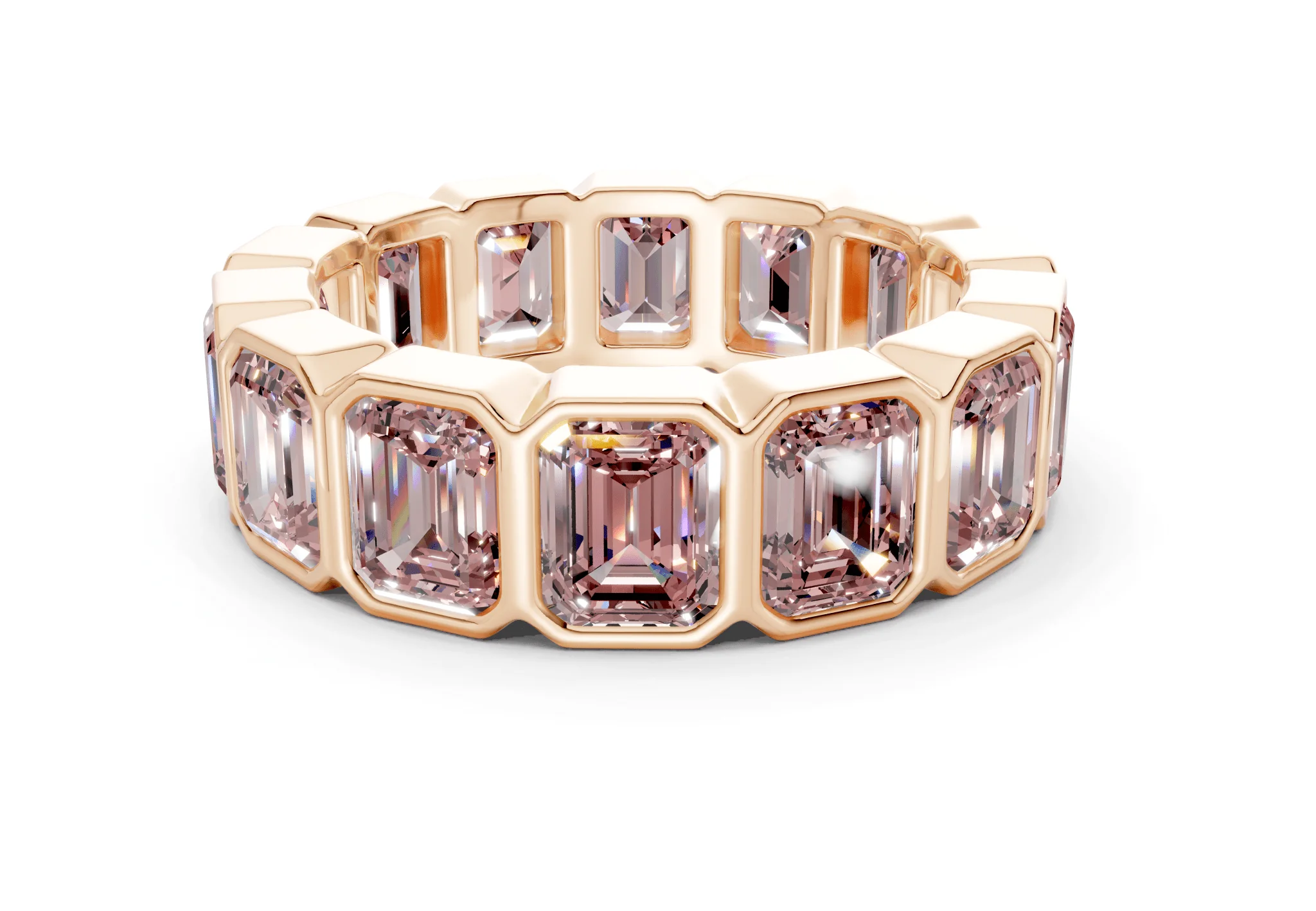 Petite Elysees Emerald Cut Pink Diamond Eternity Band 2 Carat Total Wt. - Image 5