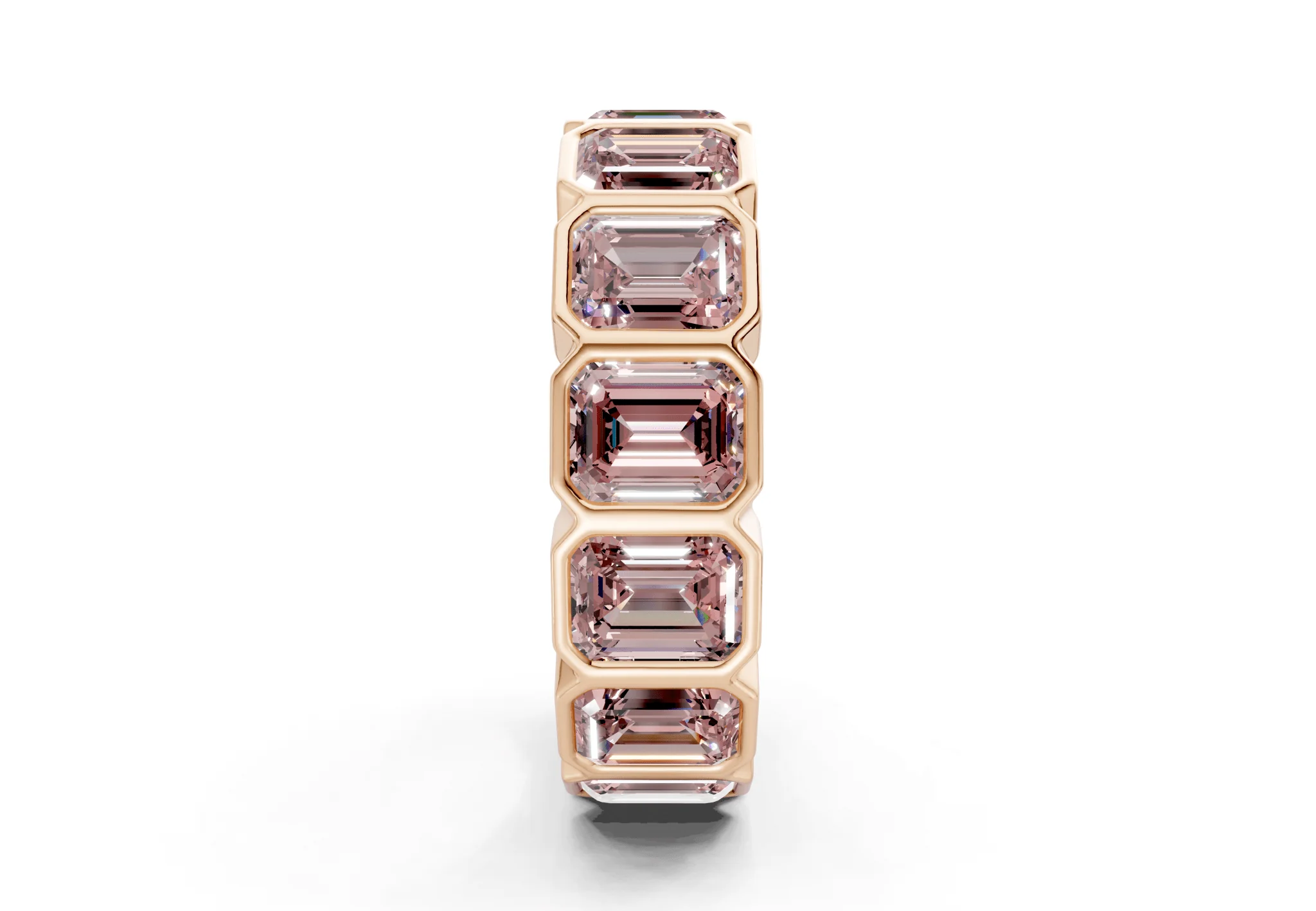 Petite Elysees Emerald Cut Pink Diamond Eternity Band 2 Carat Total Wt. - Image 7