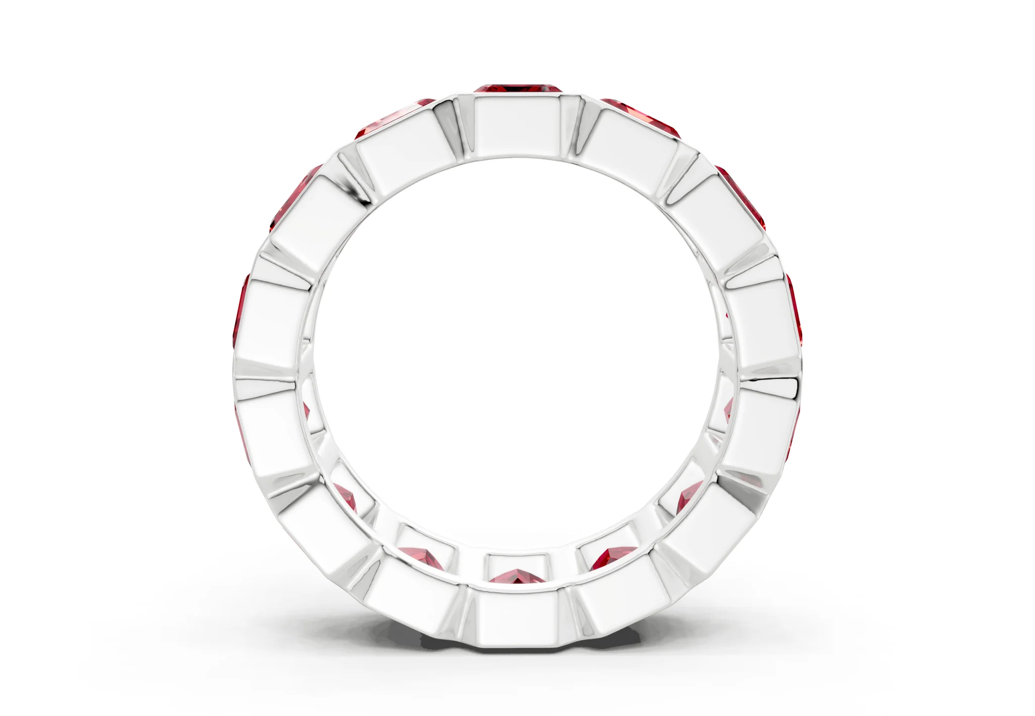 Petite Elysees Emerald Cut Ruby Gemstone Eternity Band 2 Carat Total Wt. - Image 10