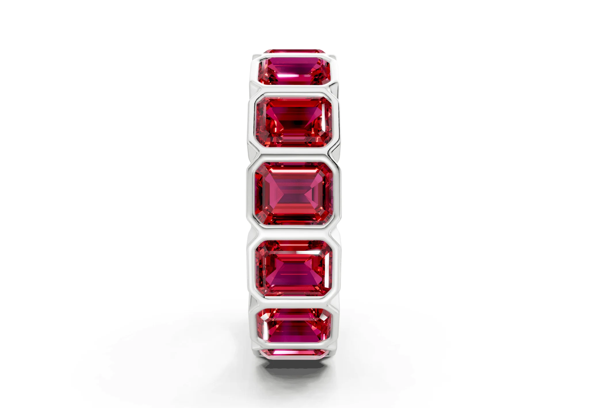 Petite Elysees Emerald Cut Ruby Gemstone Eternity Band 2 Carat Total Wt. - Image 11