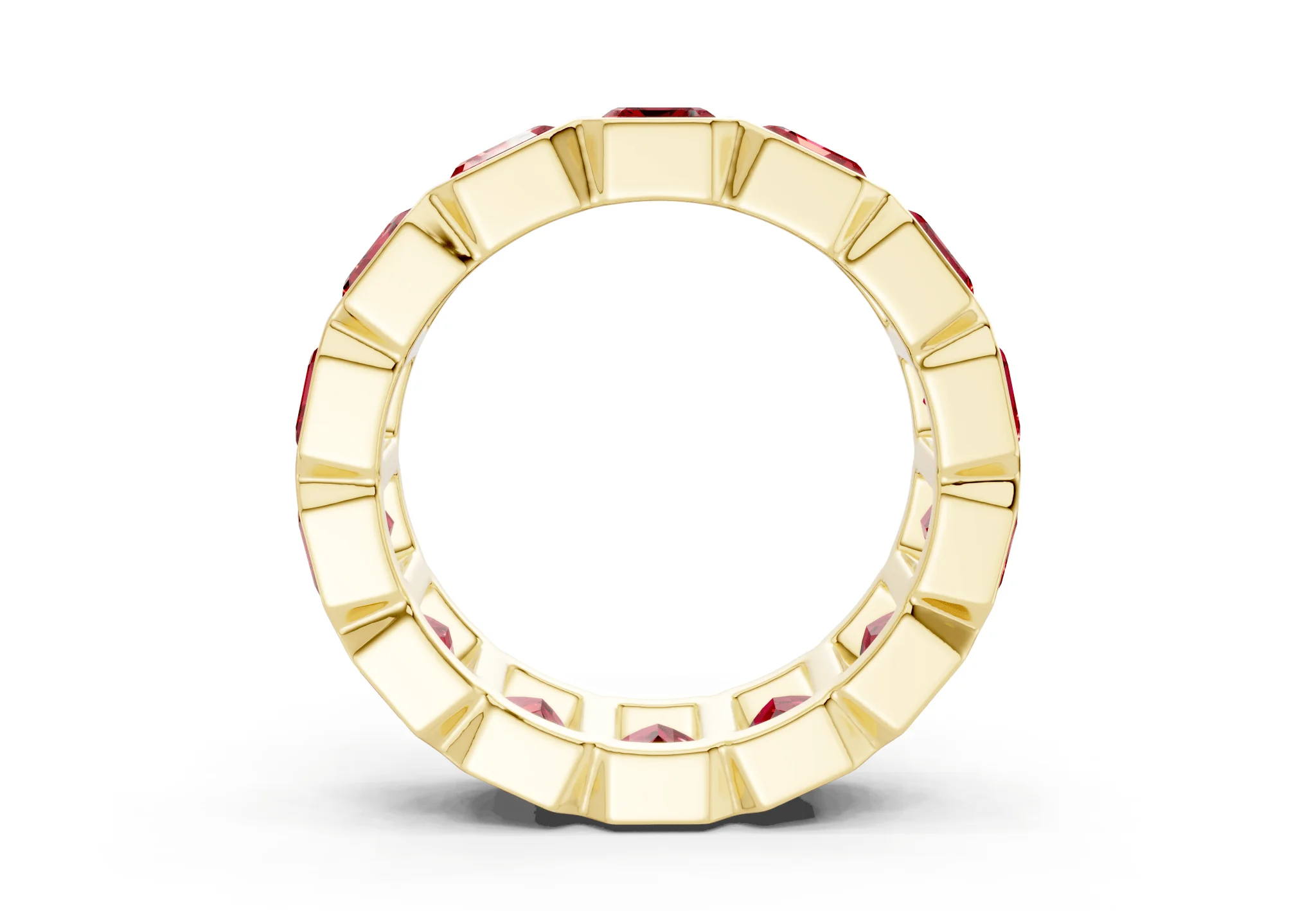 Petite Elysees Emerald Cut Ruby Gemstone Eternity Band 2 Carat Total Wt. - Image 2