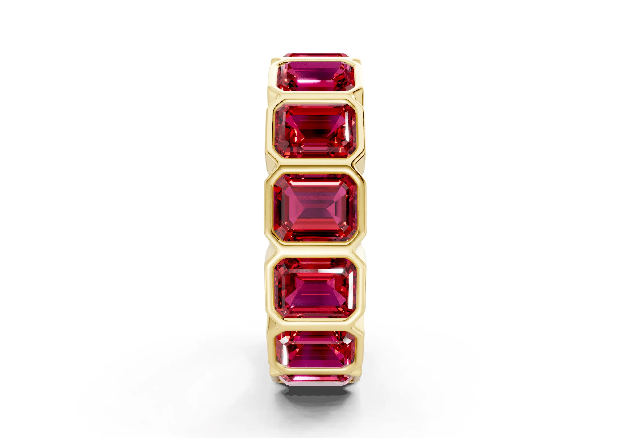 Petite Elysees Emerald Cut Ruby Gemstone Eternity Band 2 Carat Total Wt. - Image 3