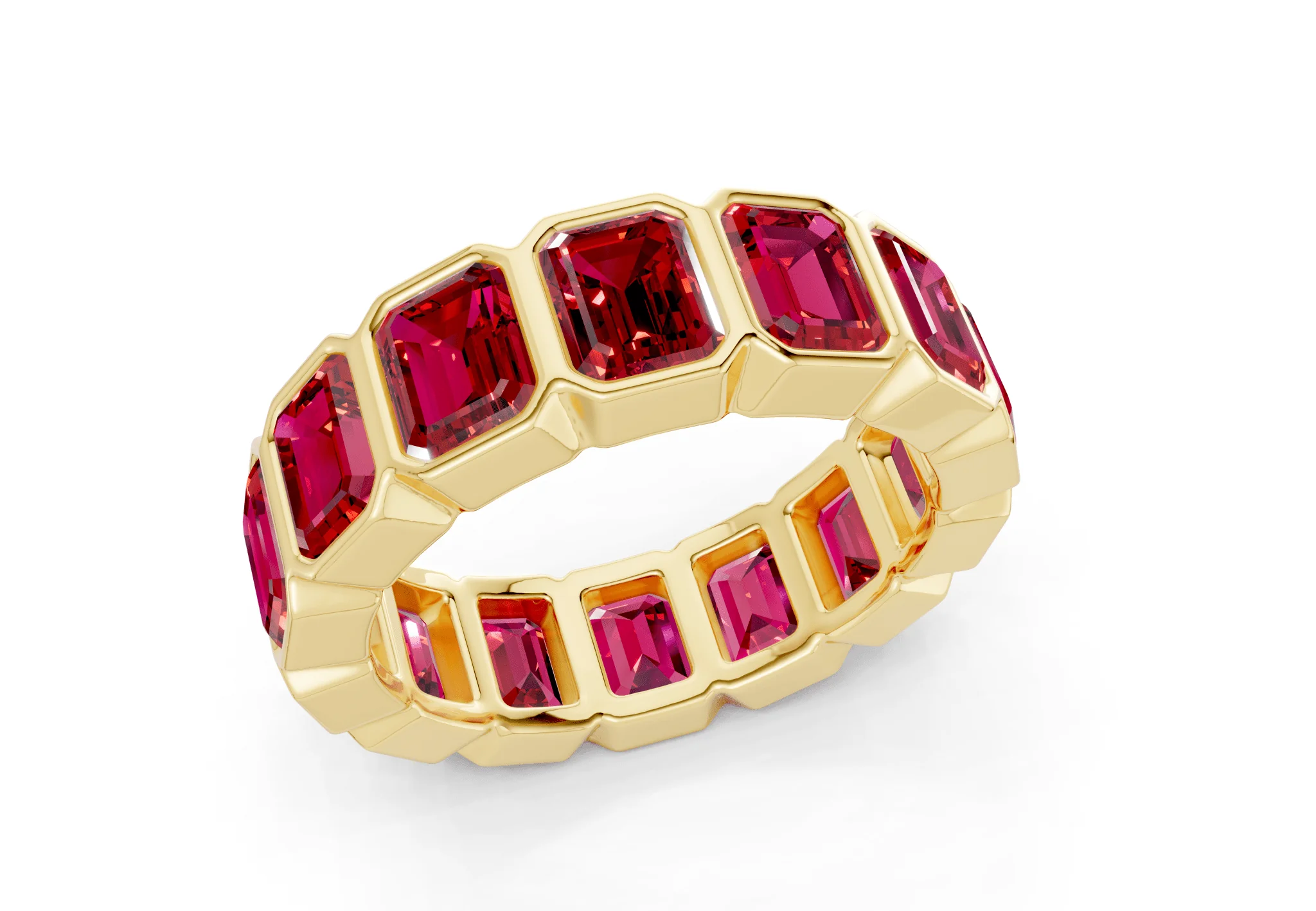 Petite Elysees Emerald Cut Ruby Gemstone Eternity Band 2 Carat Total Wt. - Image 4