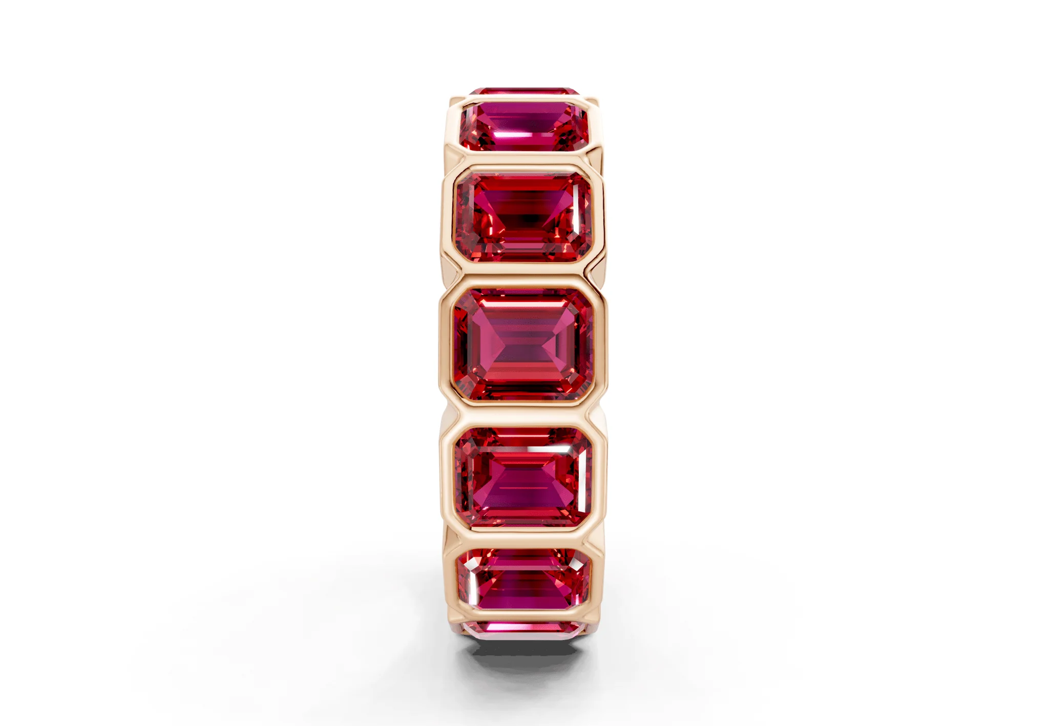 Petite Elysees Emerald Cut Ruby Gemstone Eternity Band 2 Carat Total Wt. - Image 7