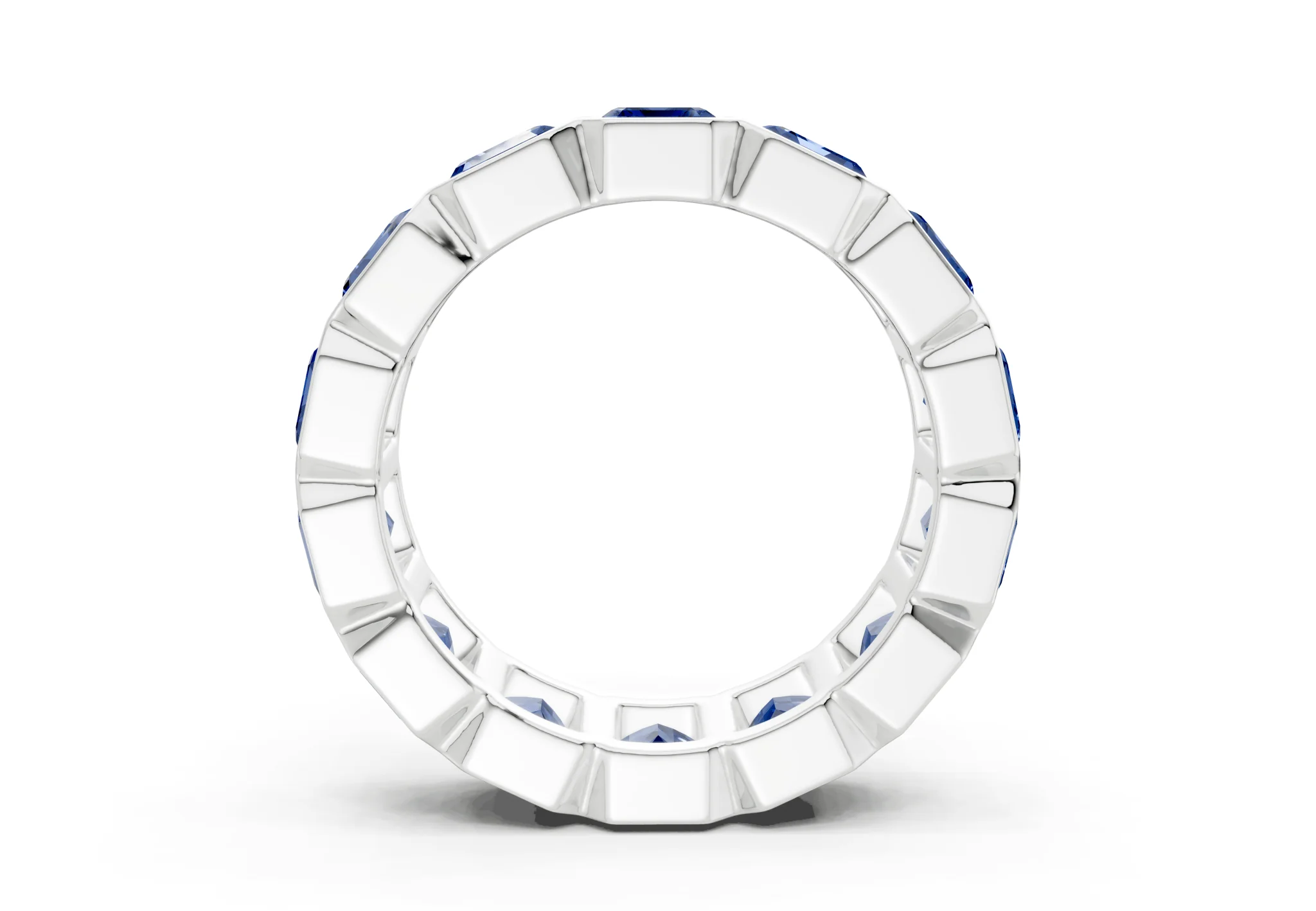 Petite Elysees Emerald Cut Sapphire Gemstone Eternity Band 2 Carat Total Wt. - Image 10