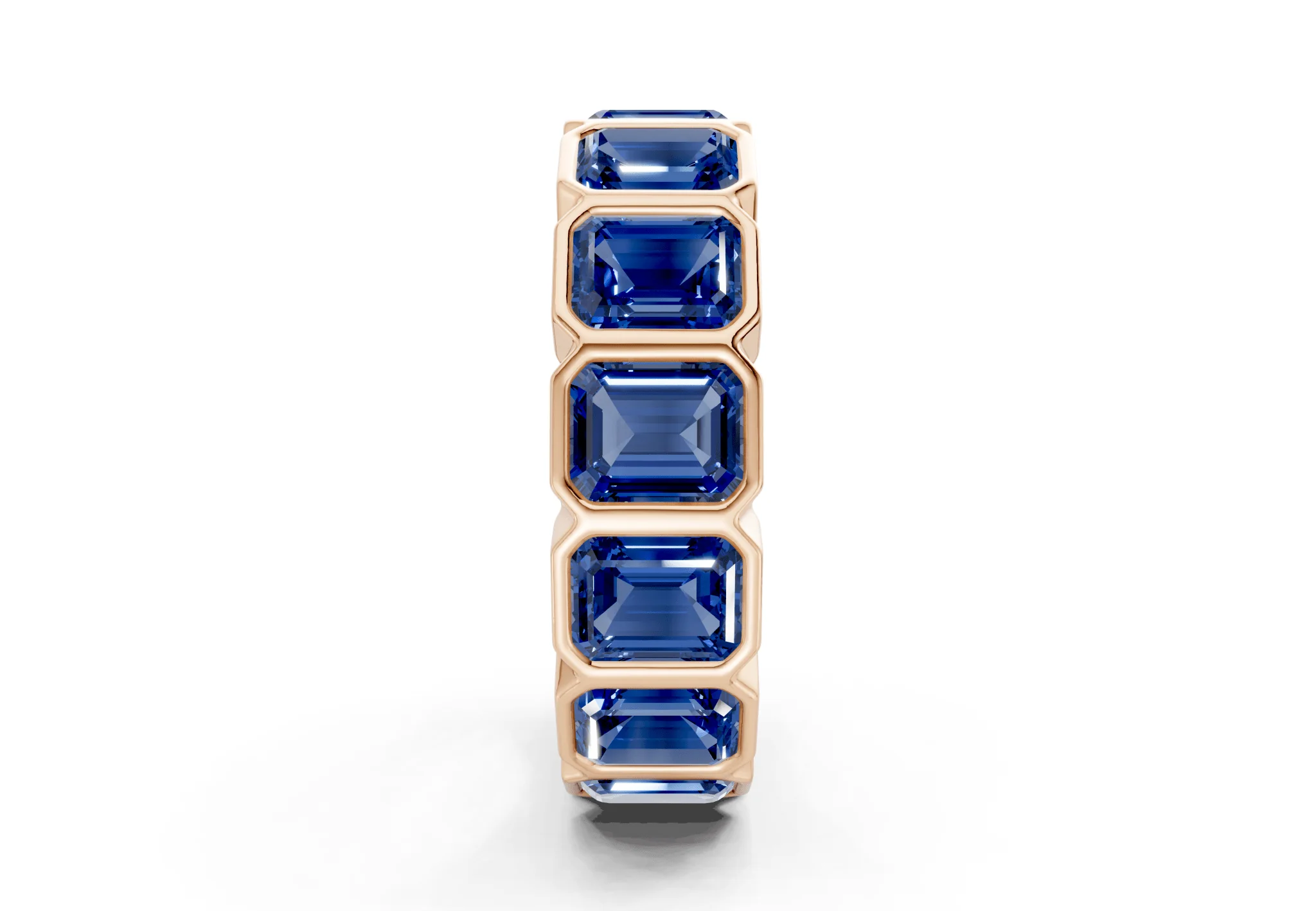 Petite Elysees Emerald Cut Sapphire Gemstone Eternity Band 2 Carat Total Wt. - Image 7