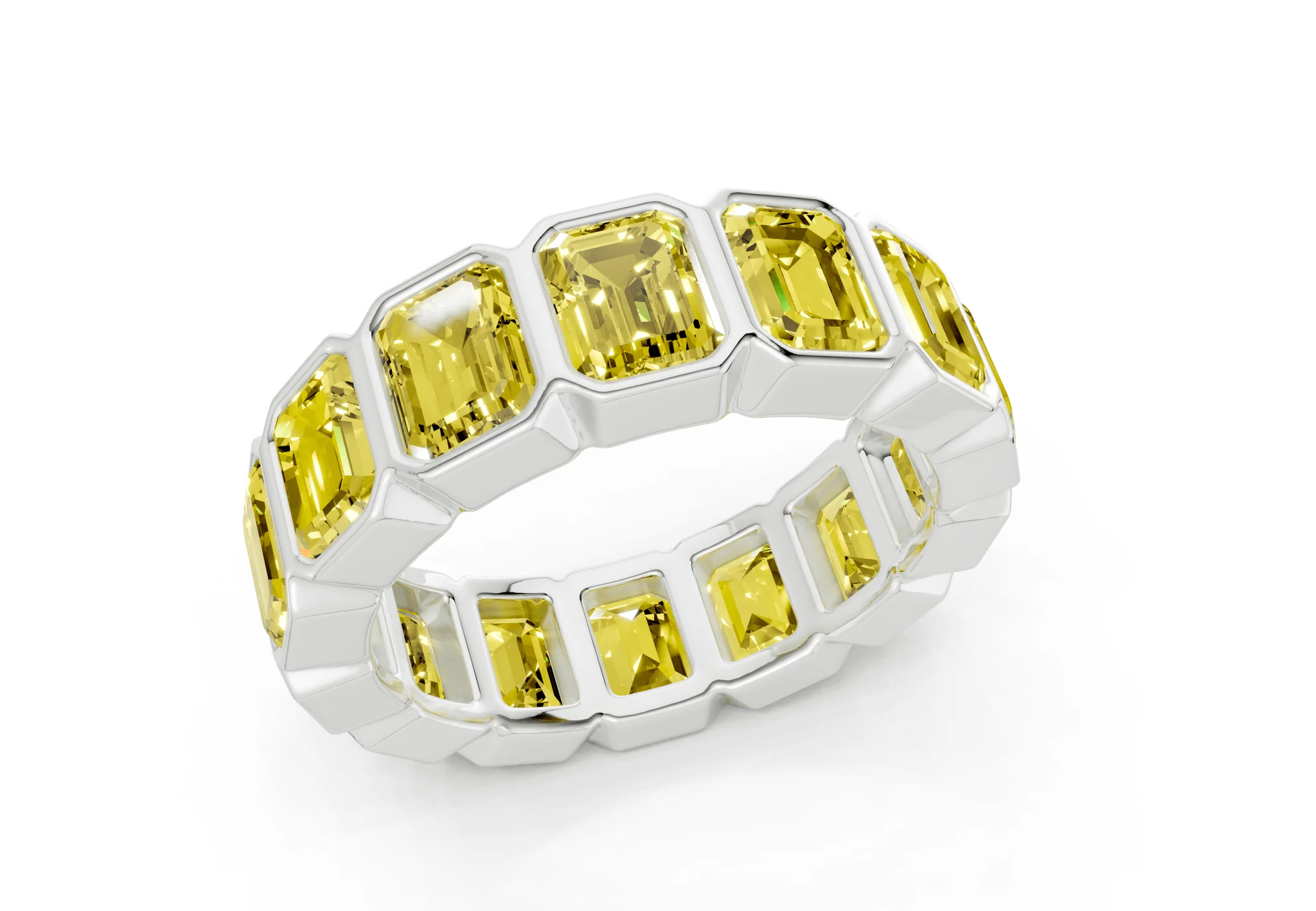 Petite Elysees Emerald Cut Yellow Diamond Eternity Band 2 Carat Total Wt. - Image 12