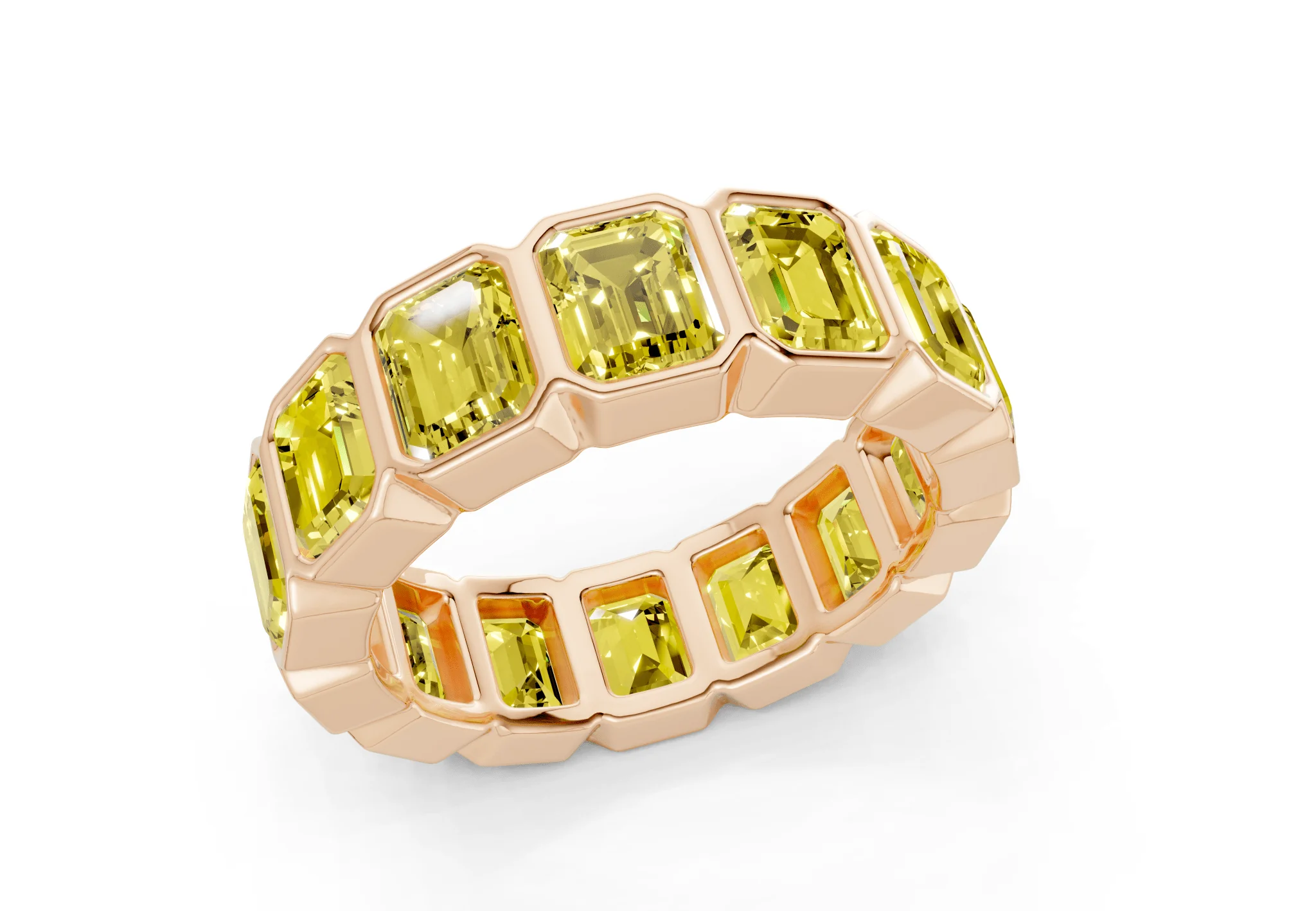 Petite Elysees Emerald Cut Yellow Diamond Eternity Band 2 Carat Total Wt. - Image 8
