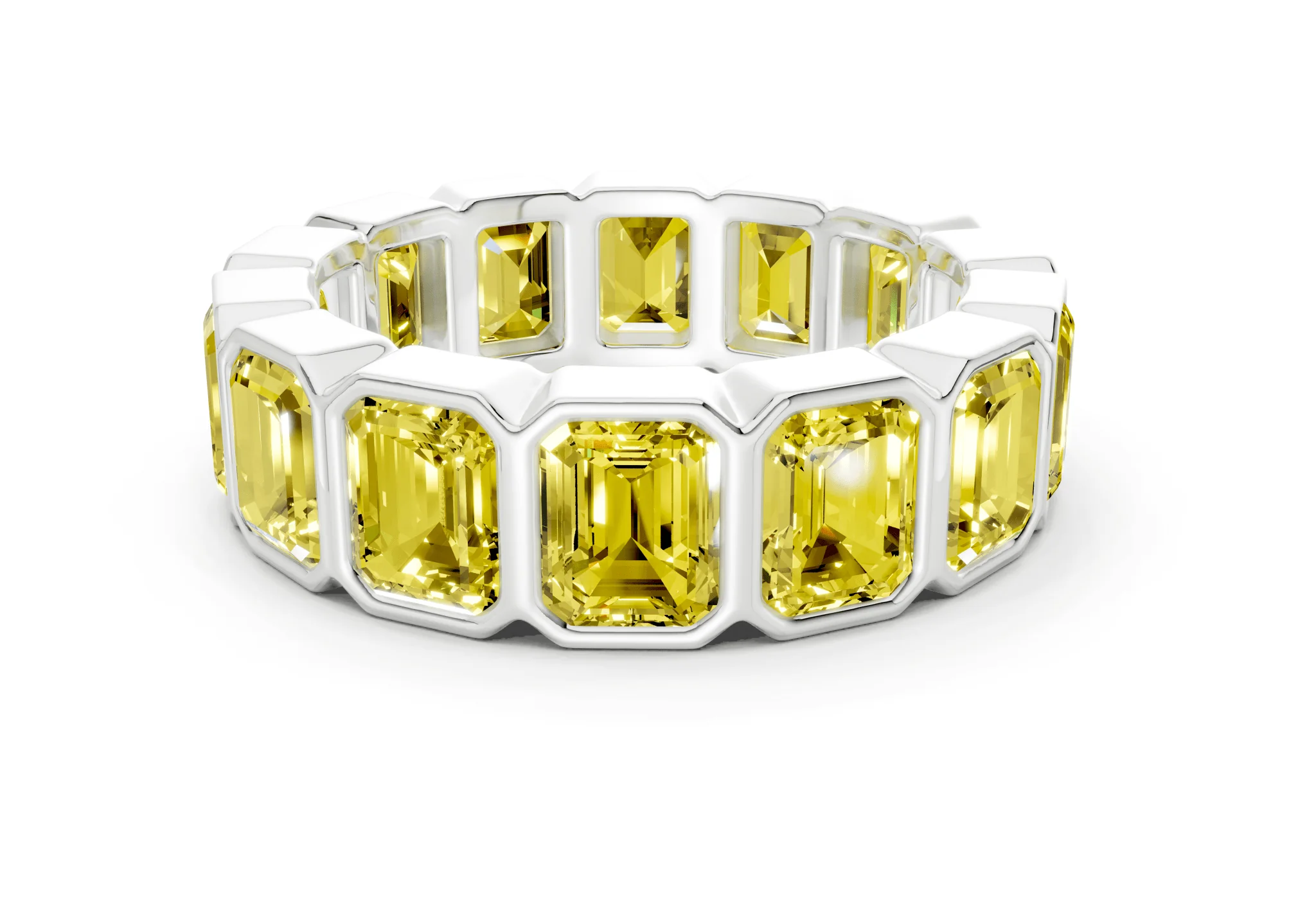 Petite Elysees Emerald Cut Yellow Diamond Eternity Band 2 Carat Total Wt. - Image 9