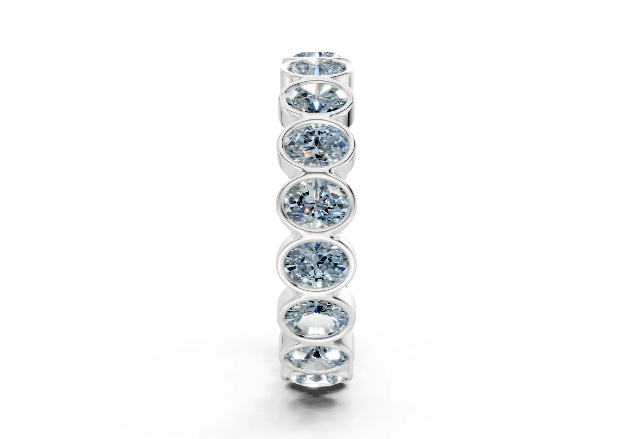 Petite Elysees Oval Cut Blue Diamond Eternity Band 2 Carat Total Wt. - Image 11