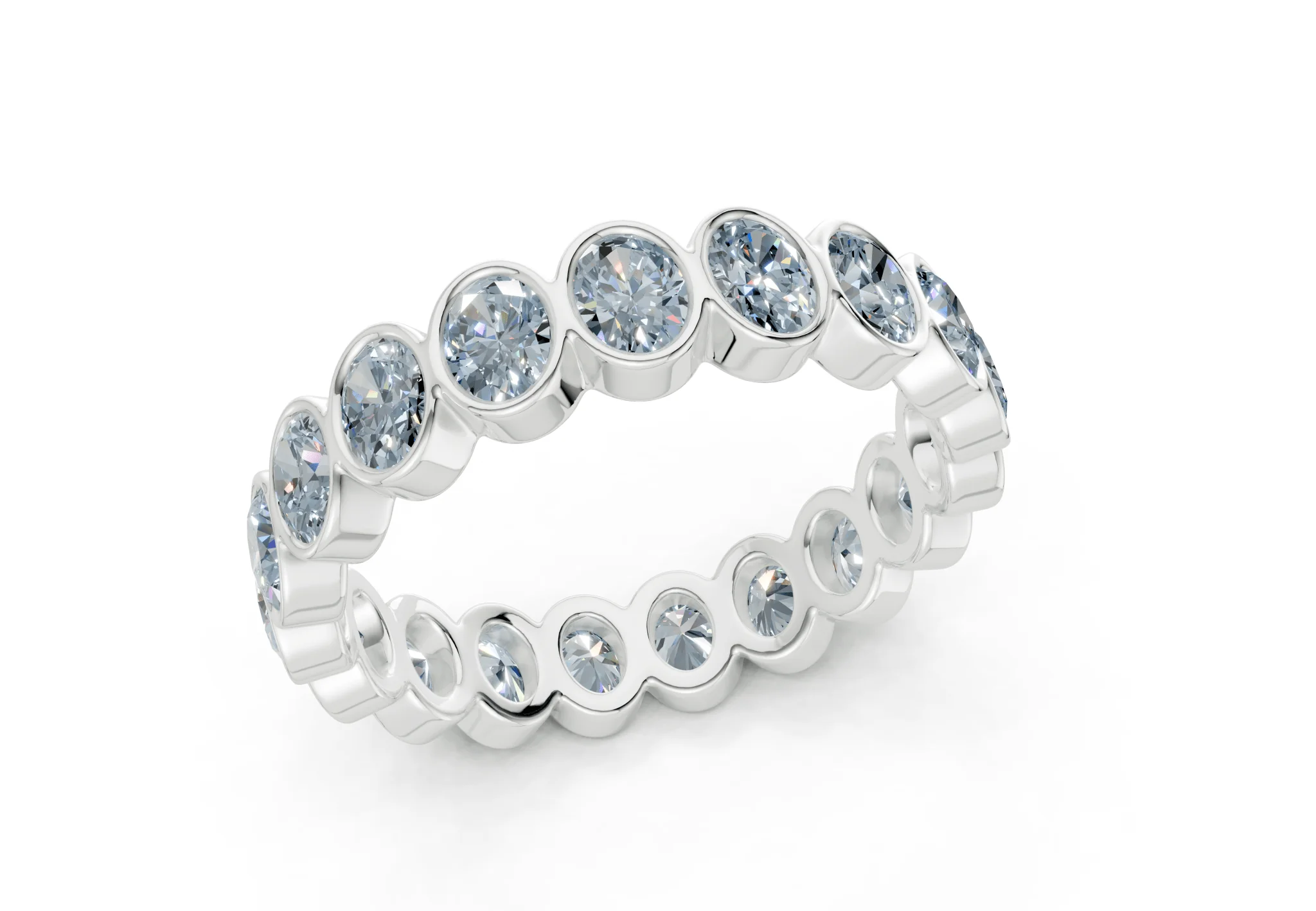 Petite Elysees Oval Cut Blue Diamond Eternity Band 2 Carat Total Wt. - Image 12