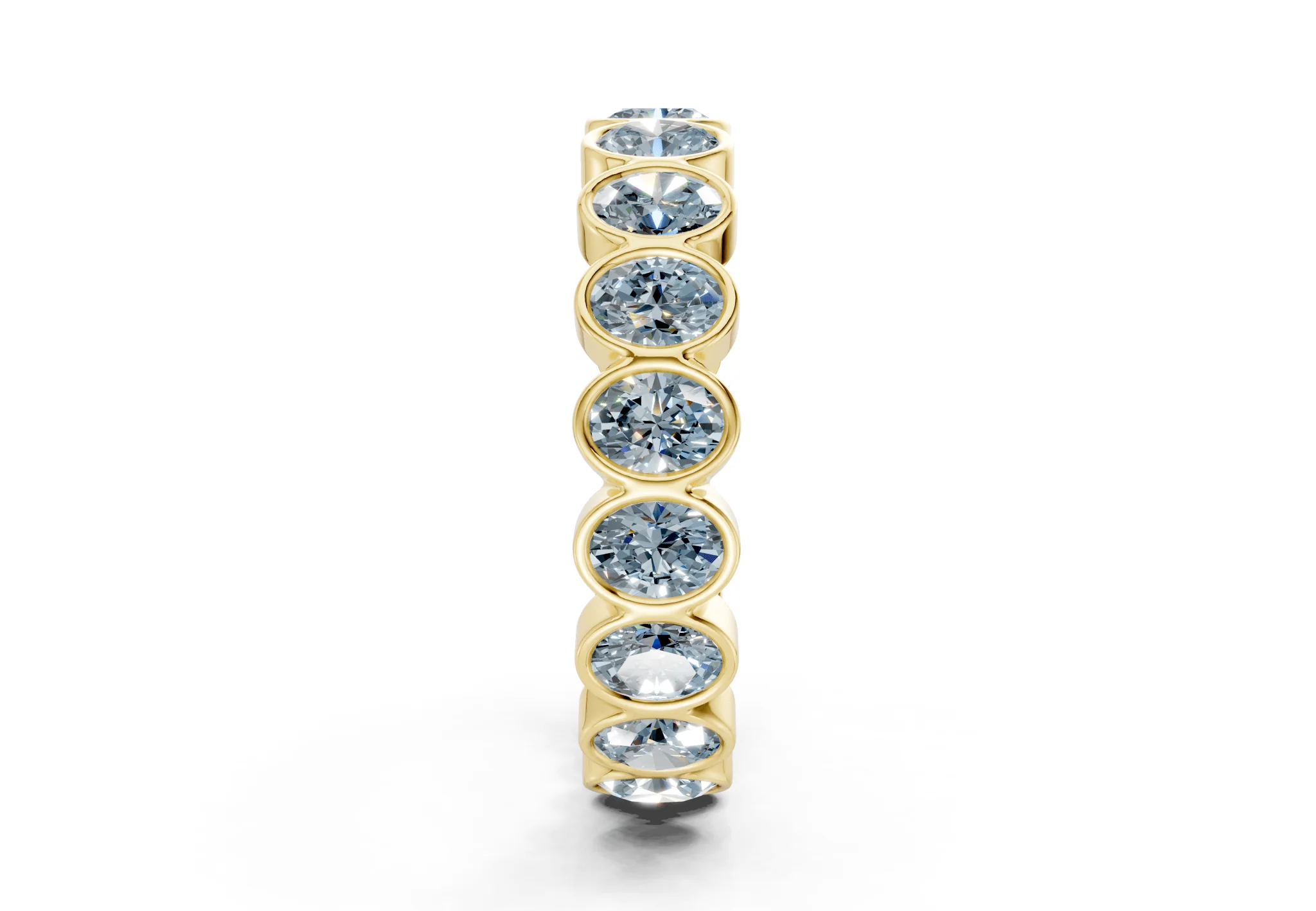 Petite Elysees Oval Cut Blue Diamond Eternity Band 2 Carat Total Wt. - Image 3