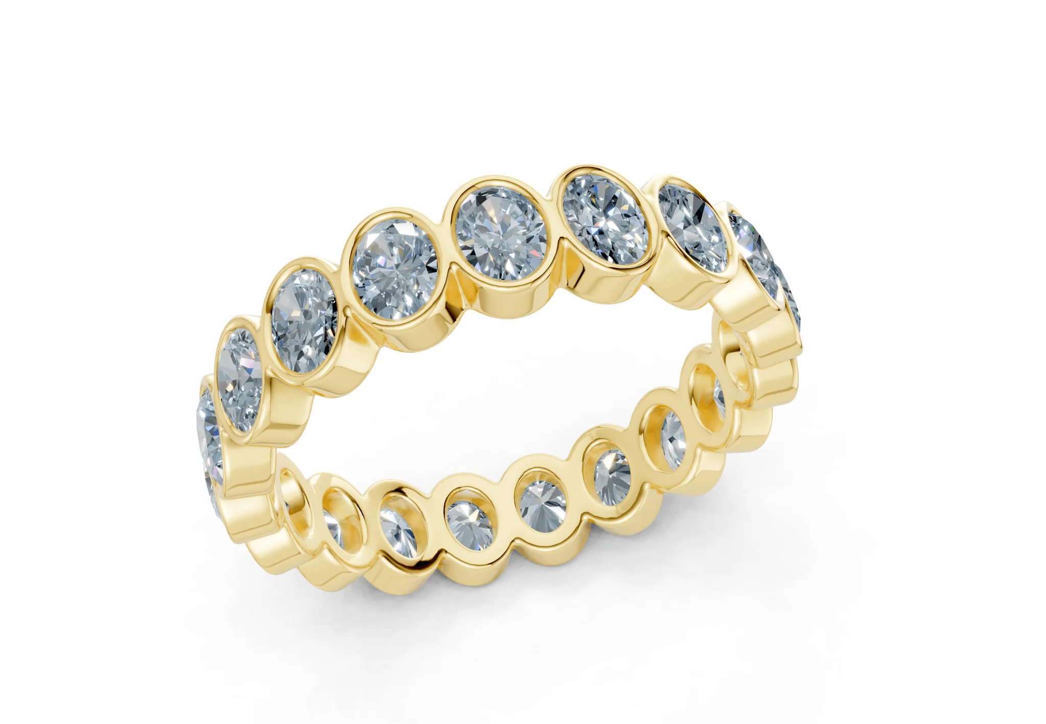 Petite Elysees Oval Cut Blue Diamond Eternity Band 2 Carat Total Wt. - Image 4
