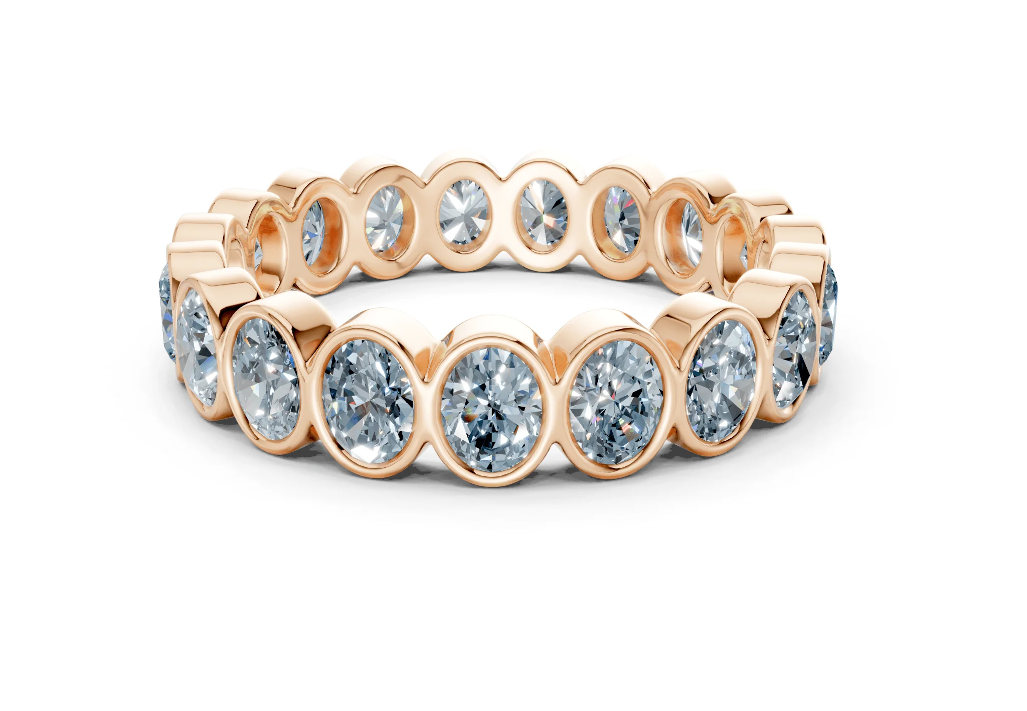 Petite Elysees Oval Cut Blue Diamond Eternity Band 2 Carat Total Wt. - Image 5
