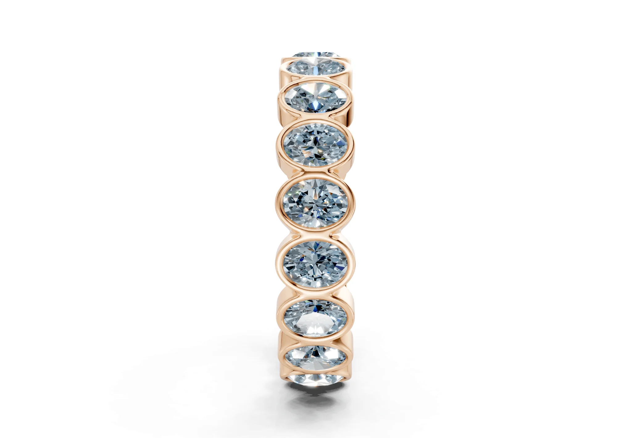 Petite Elysees Oval Cut Blue Diamond Eternity Band 2 Carat Total Wt. - Image 7