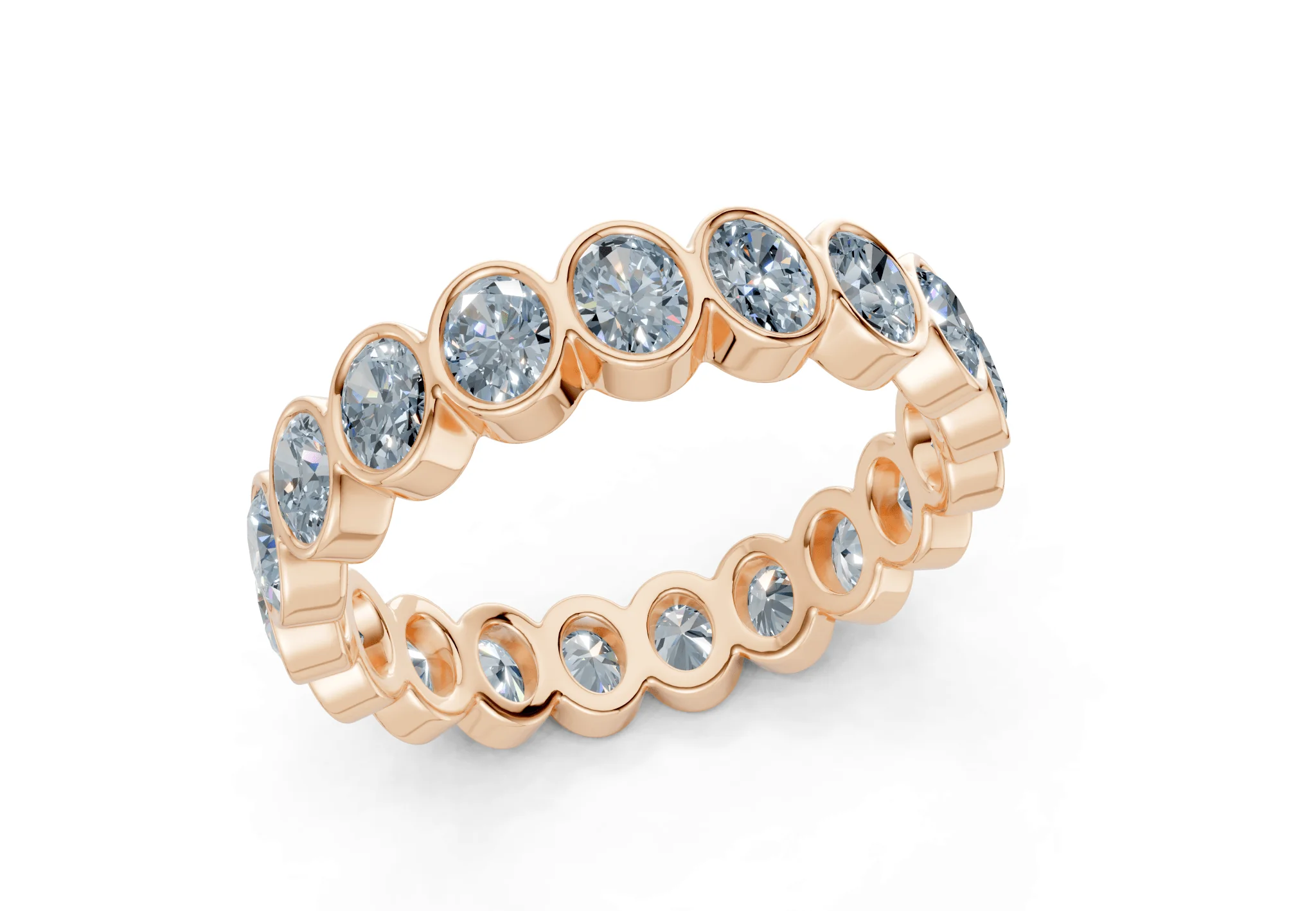 Petite Elysees Oval Cut Blue Diamond Eternity Band 2 Carat Total Wt. - Image 8