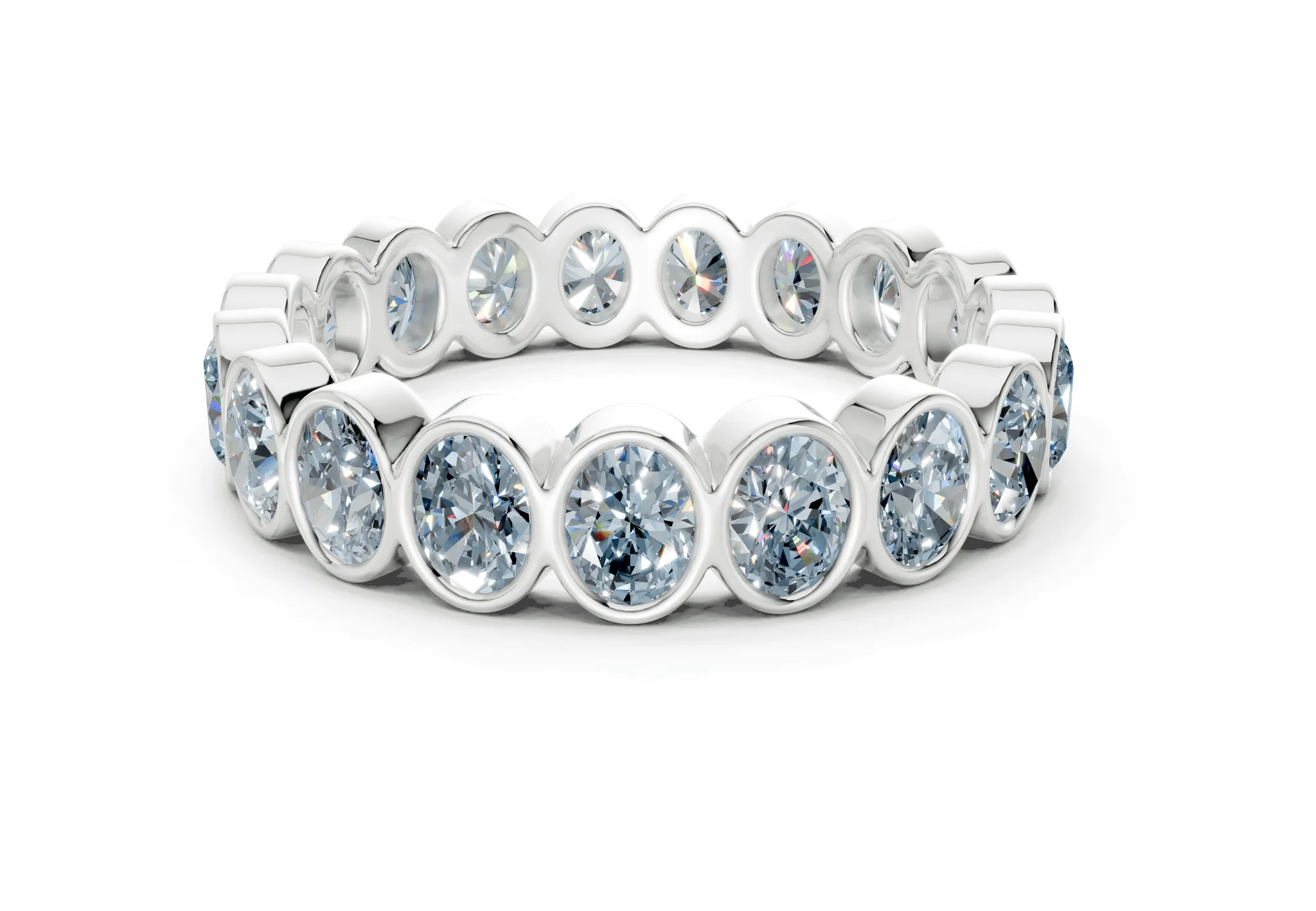 Petite Elysees Oval Cut Blue Diamond Eternity Band 2 Carat Total Wt. - Image 9