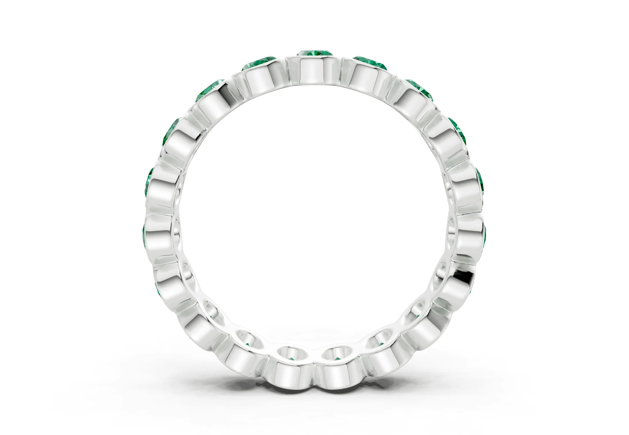 Petite Elysees Oval Cut Emerald Gemstone Eternity Band 2 Carat Total Wt. - Image 10