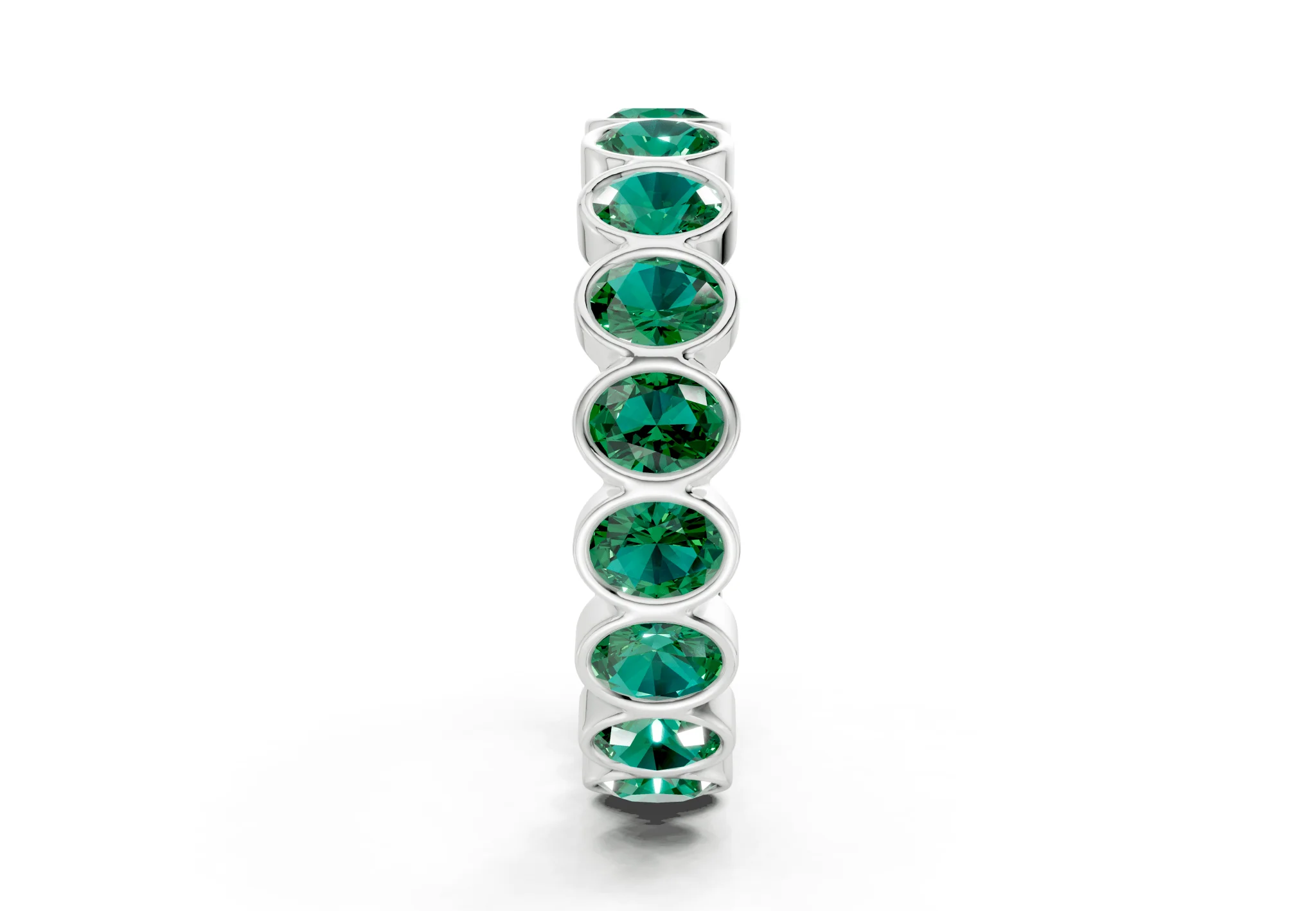 Petite Elysees Oval Cut Emerald Gemstone Eternity Band 2 Carat Total Wt. - Image 11