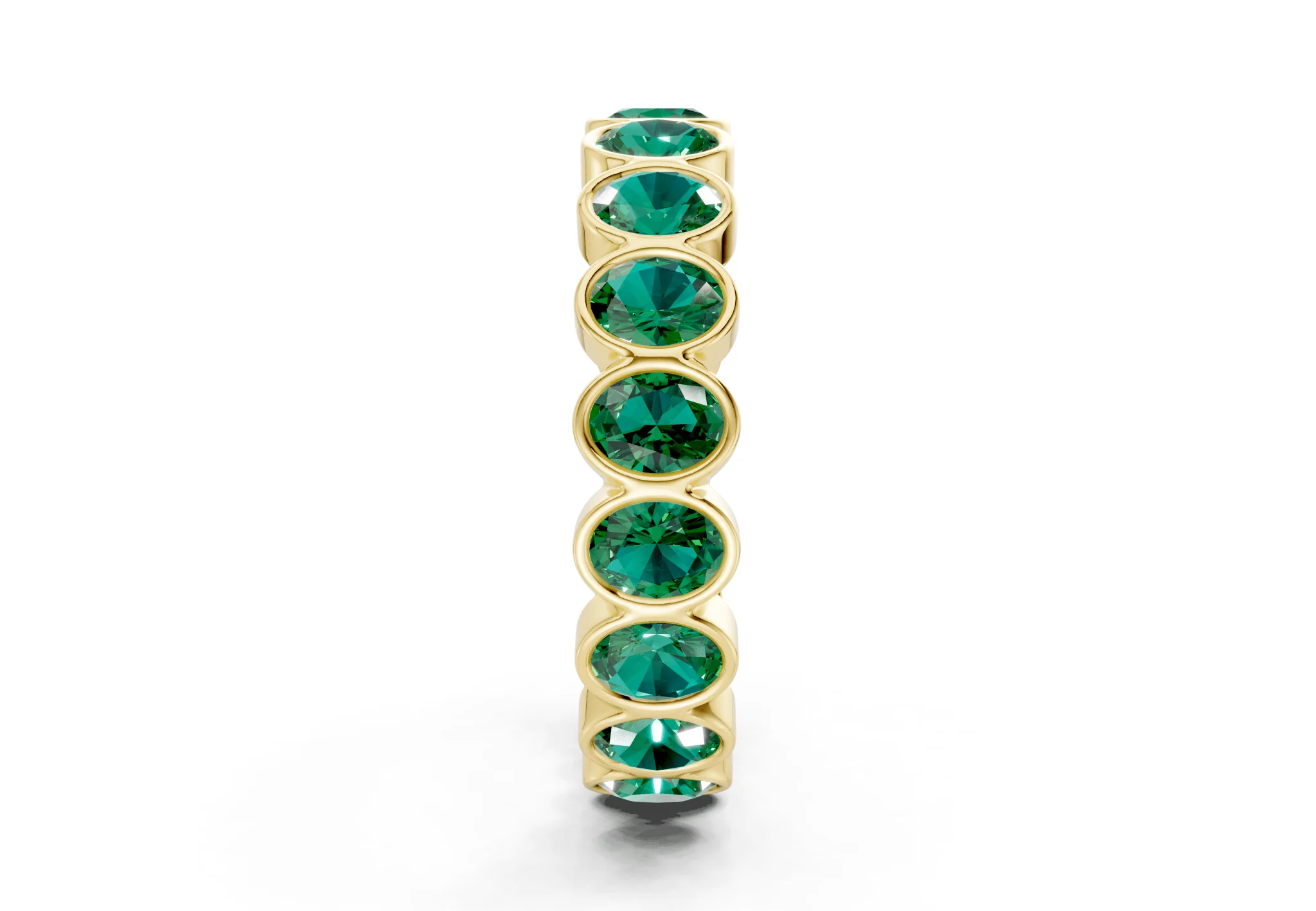Petite Elysees Oval Cut Emerald Gemstone Eternity Band 2 Carat Total Wt. - Image 3