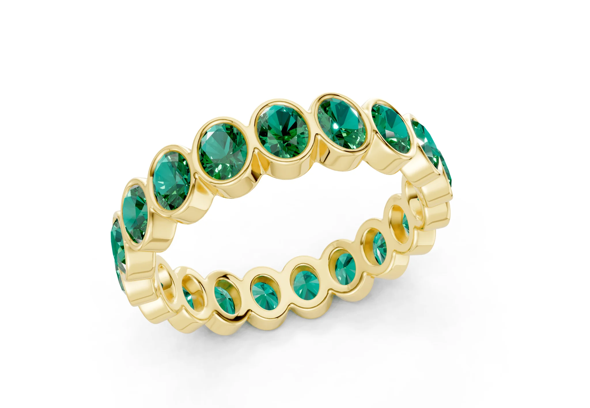 Petite Elysees Oval Cut Emerald Gemstone Eternity Band 2 Carat Total Wt. - Image 4