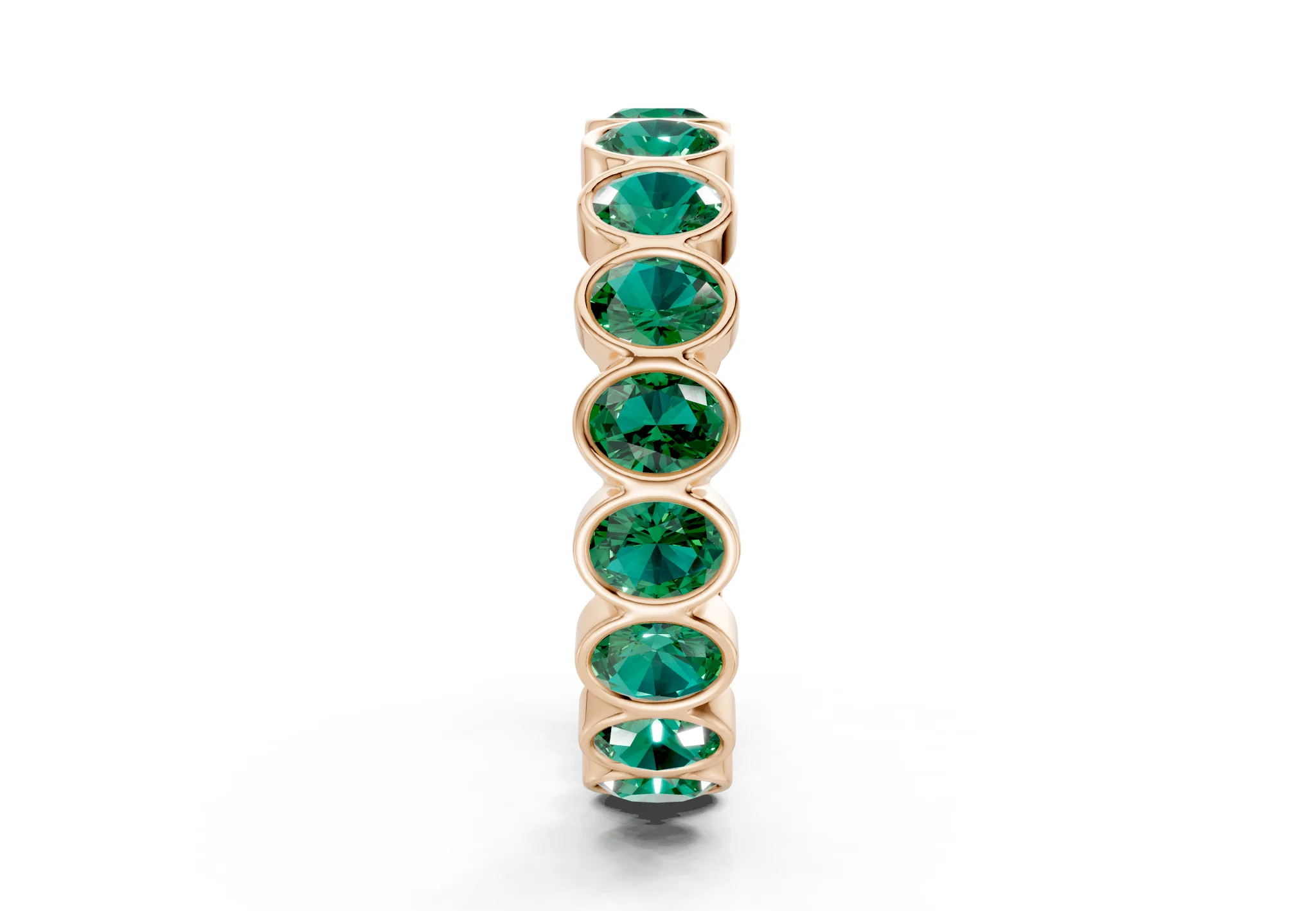 Petite Elysees Oval Cut Emerald Gemstone Eternity Band 2 Carat Total Wt. - Image 7