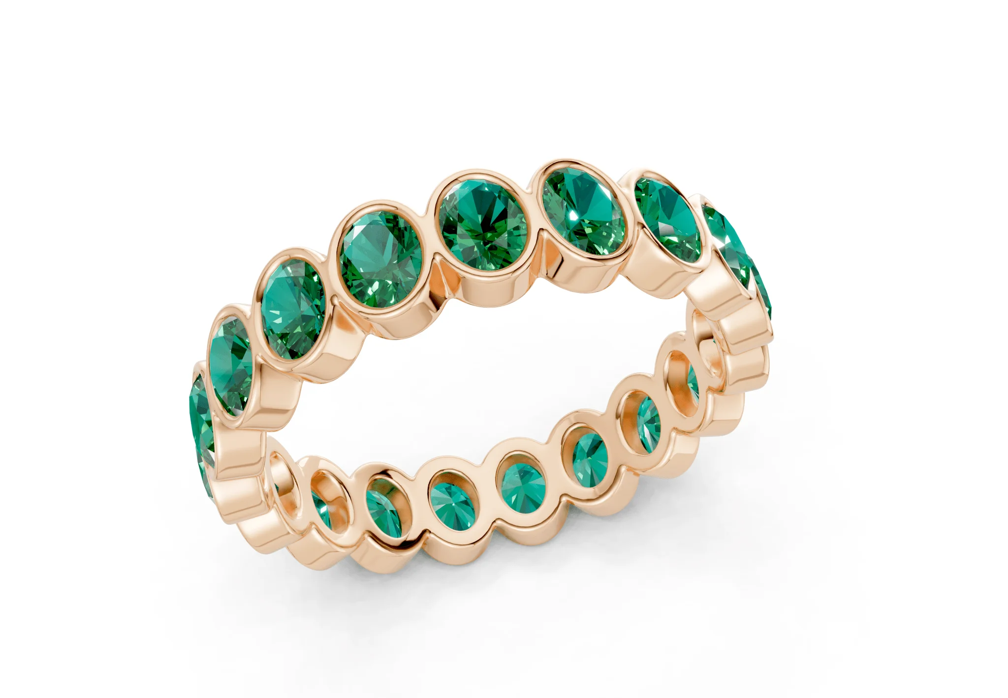 Petite Elysees Oval Cut Emerald Gemstone Eternity Band 2 Carat Total Wt. - Image 8