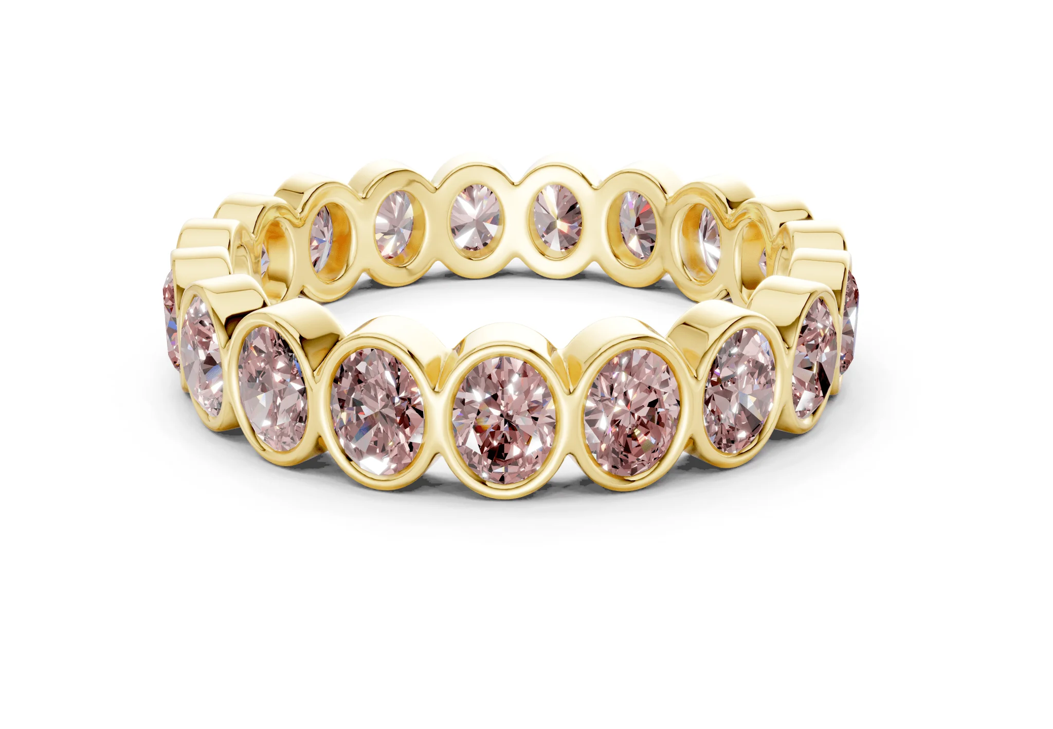 Petite Elysees Oval Cut Pink Diamond Eternity Band 2 Carat Total Wt.