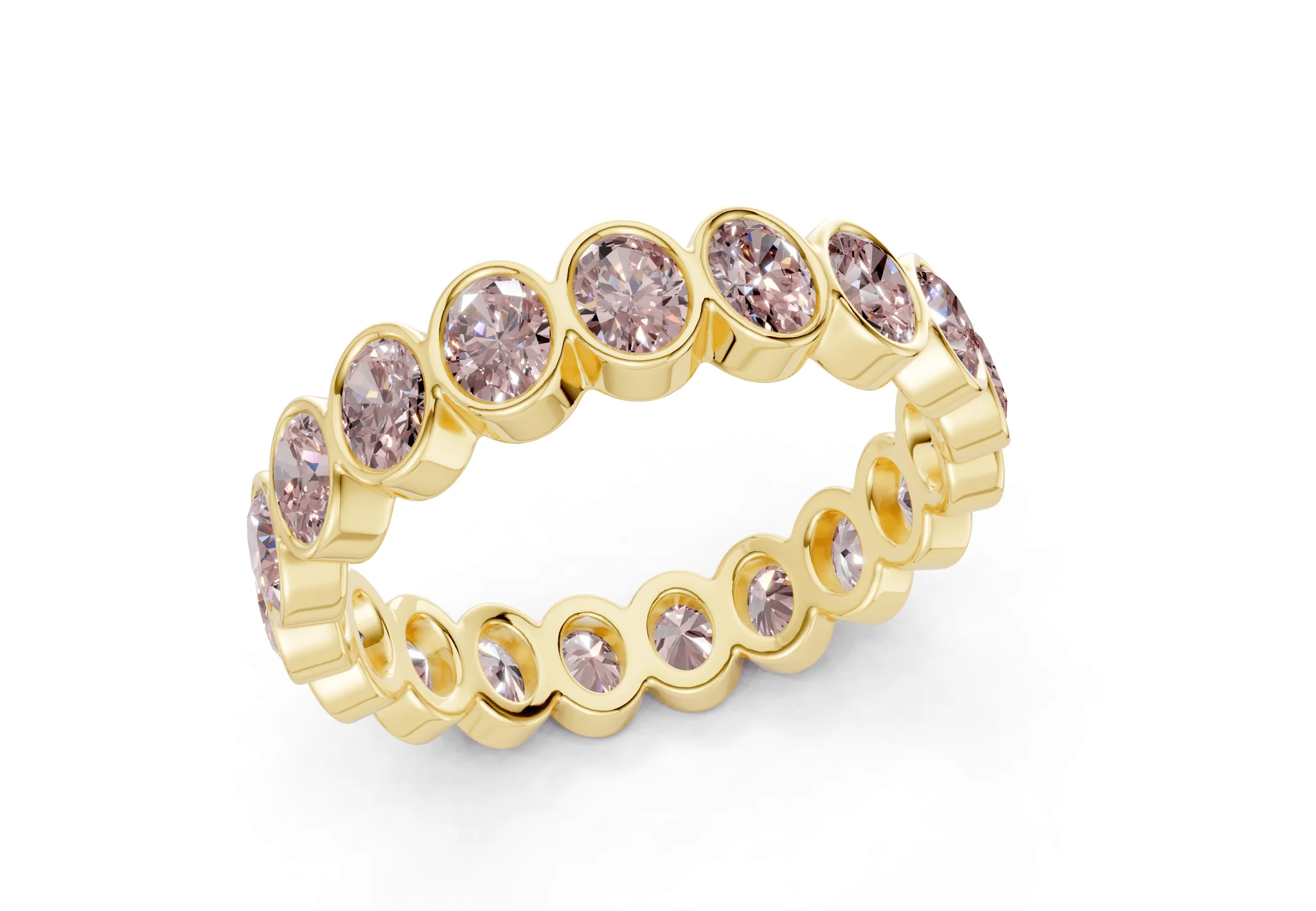 Petite Elysees Oval Cut Pink Diamond Eternity Band 2 Carat Total Wt. - Image 4