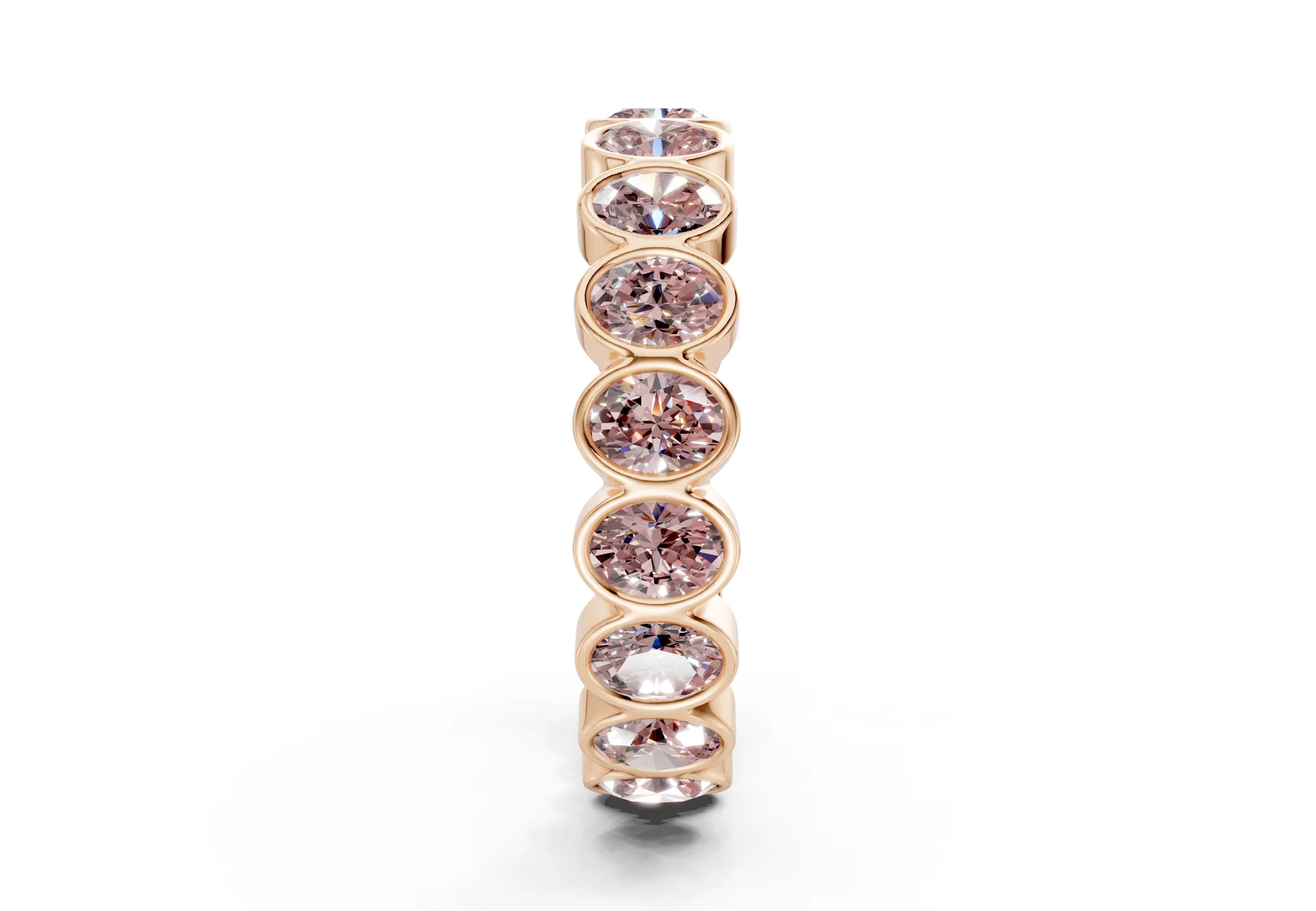 Petite Elysees Oval Cut Pink Diamond Eternity Band 2 Carat Total Wt. - Image 7