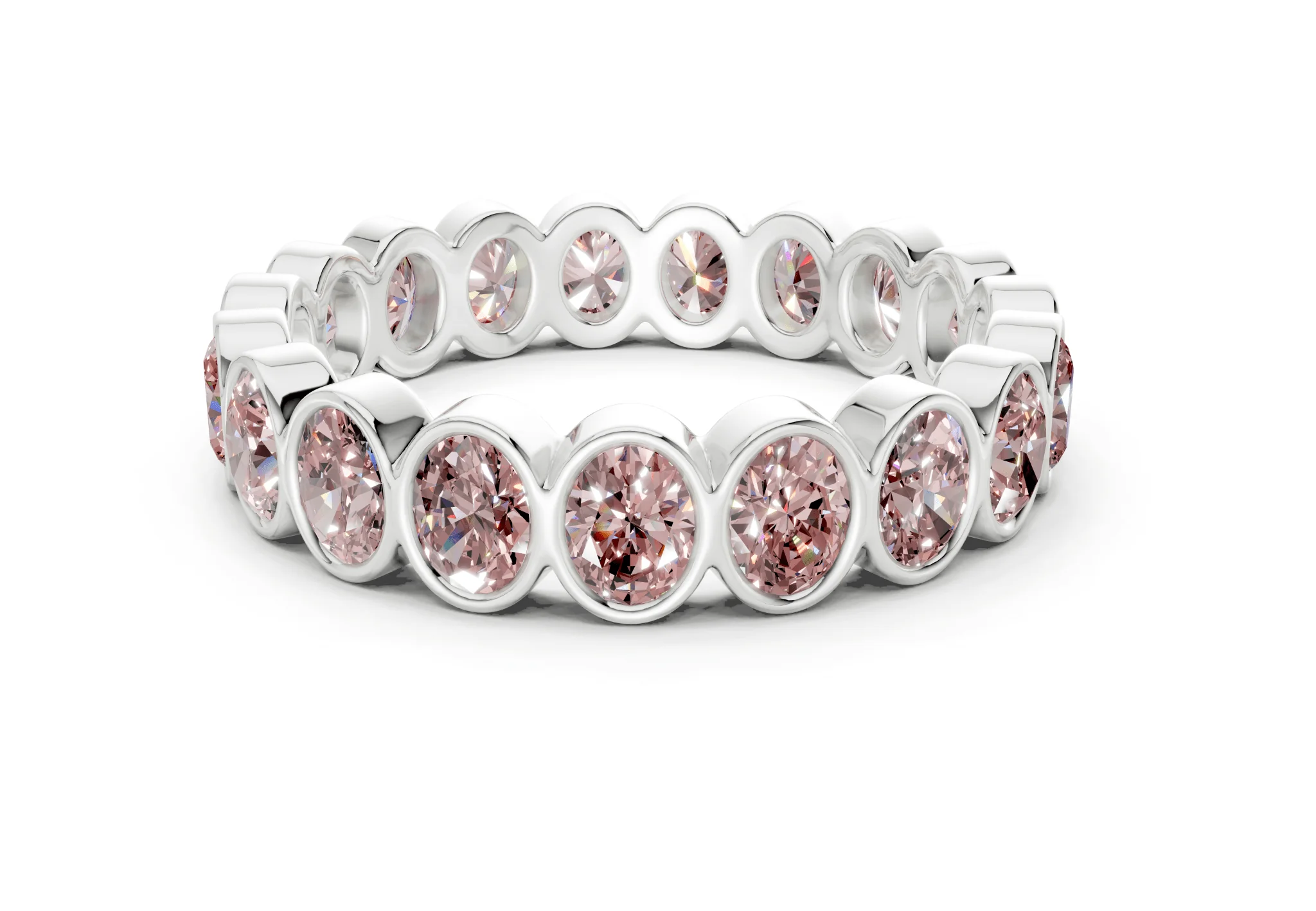 Petite Elysees Oval Cut Pink Diamond Eternity Band 2 Carat Total Wt. - Image 9