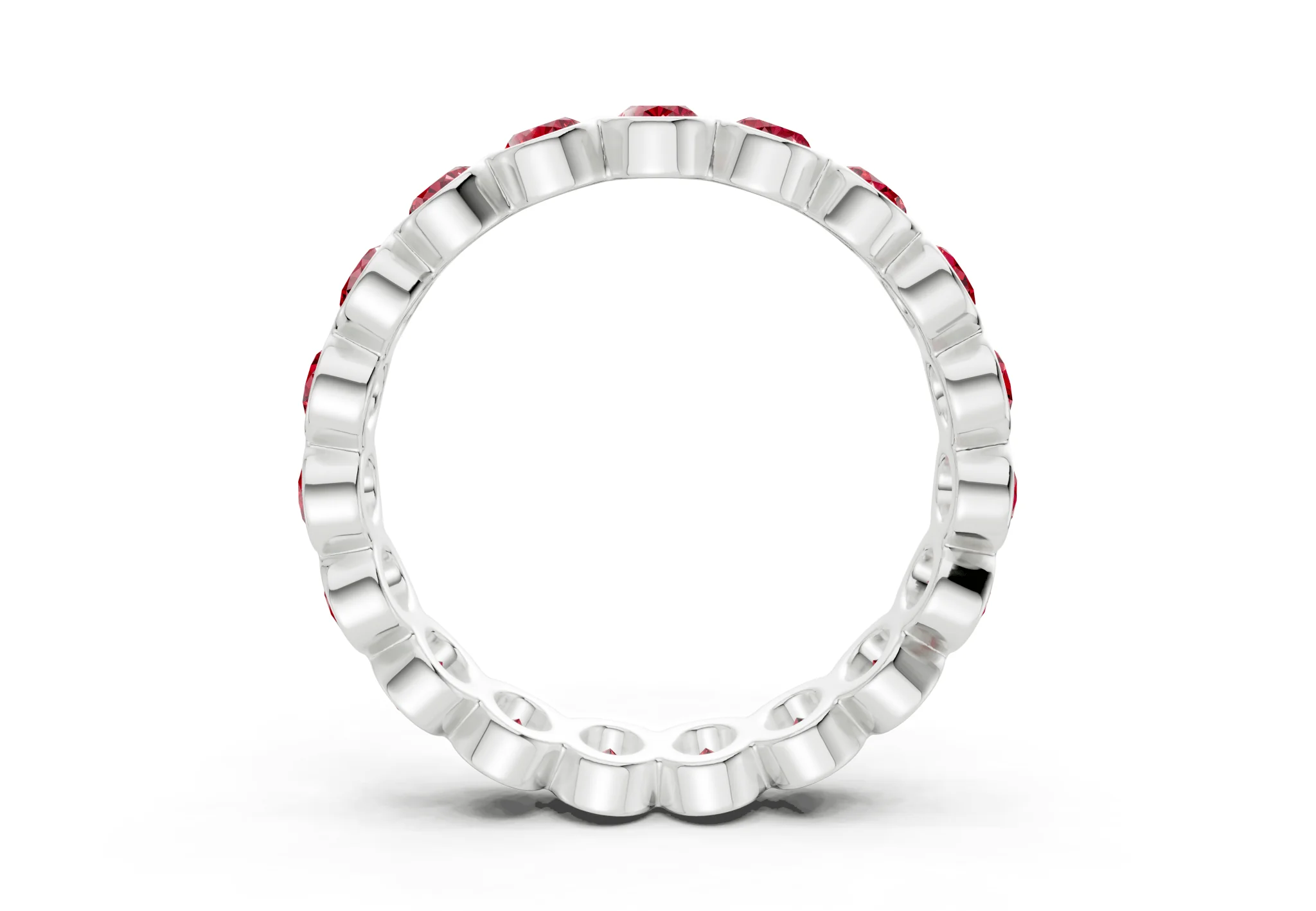 Petite Elysees Oval Cut Ruby Gemstone Eternity Band 2 Carat Total Wt. - Image 10