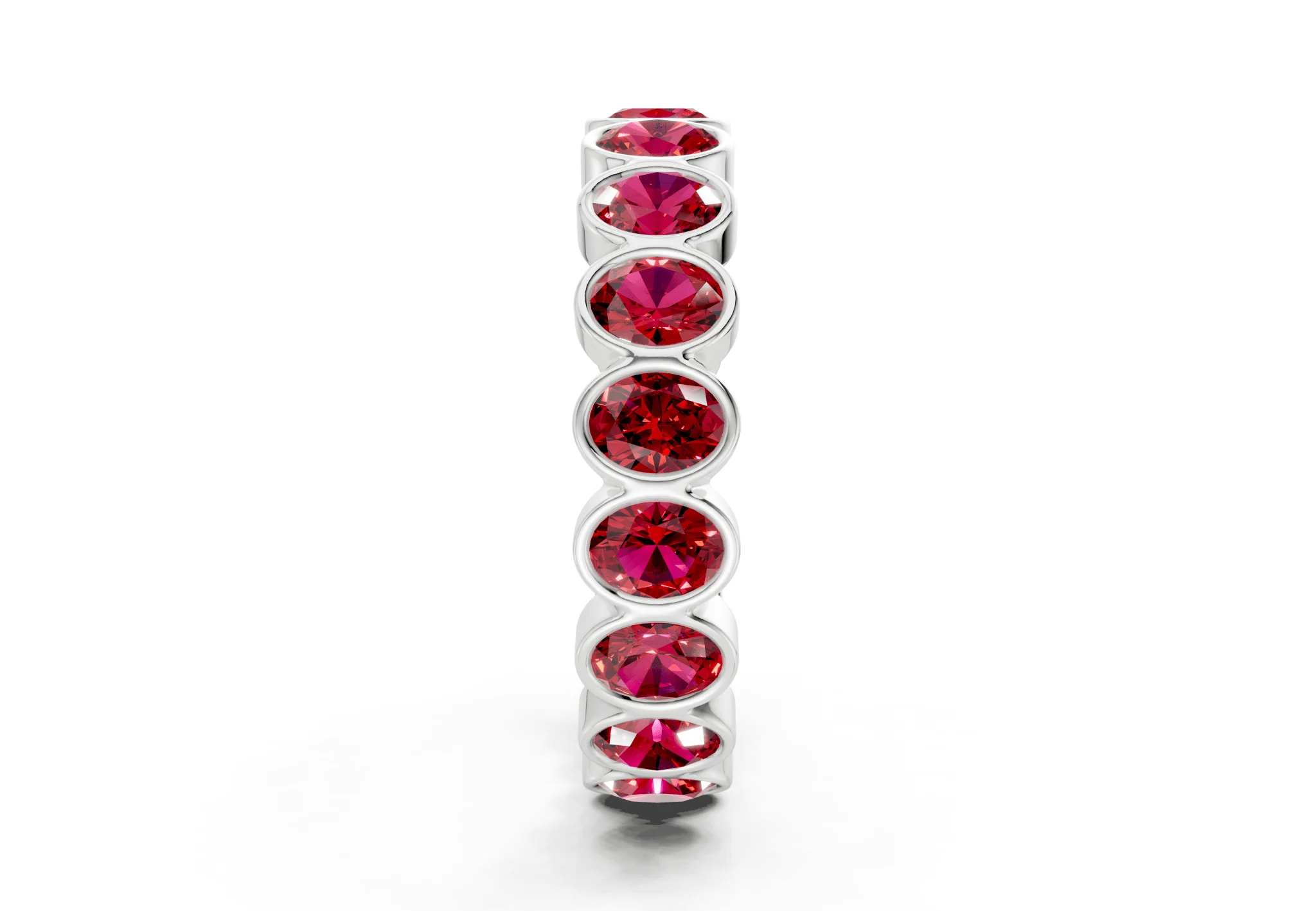 Petite Elysees Oval Cut Ruby Gemstone Eternity Band 2 Carat Total Wt. - Image 11