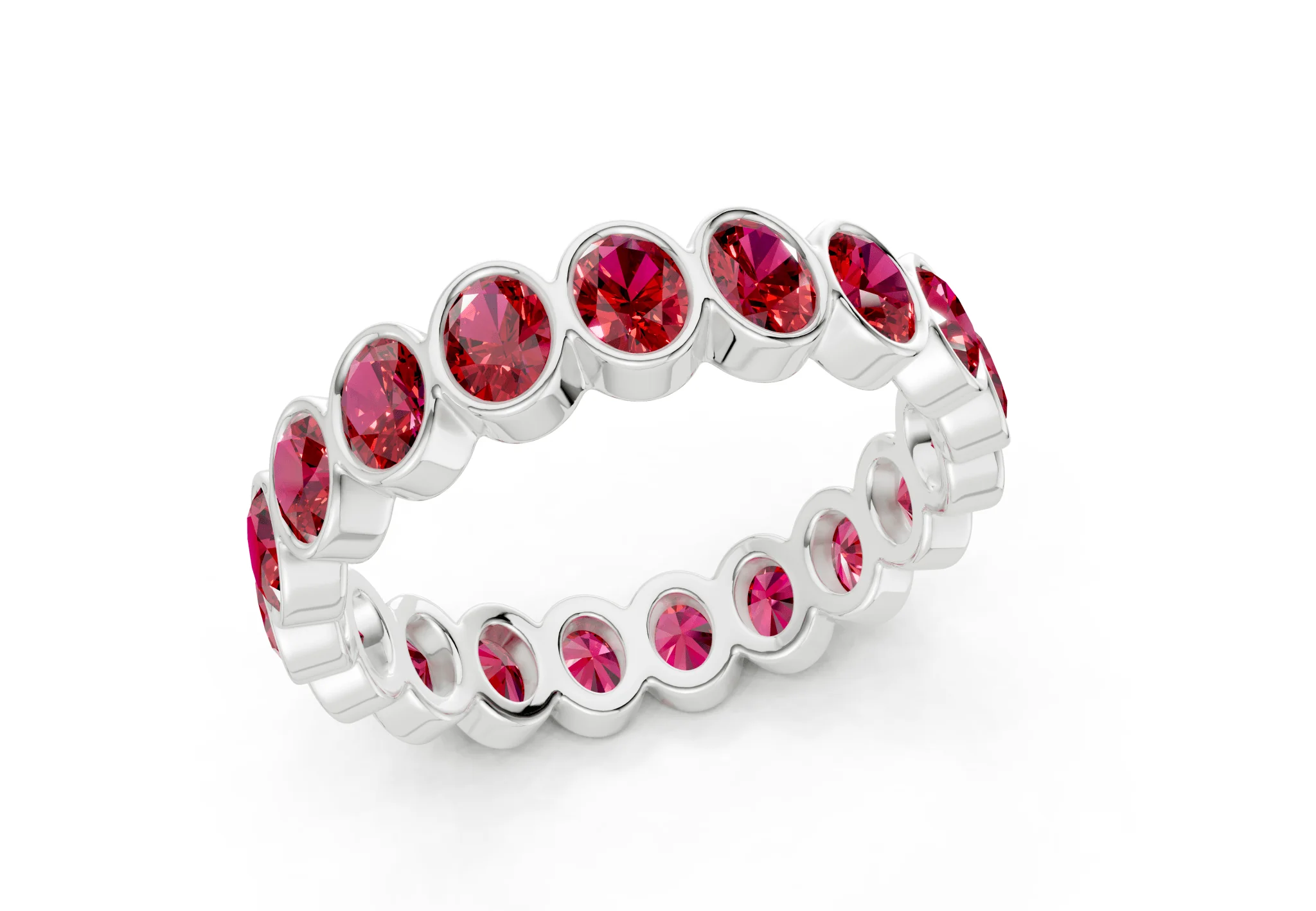 Petite Elysees Oval Cut Ruby Gemstone Eternity Band 2 Carat Total Wt. - Image 12