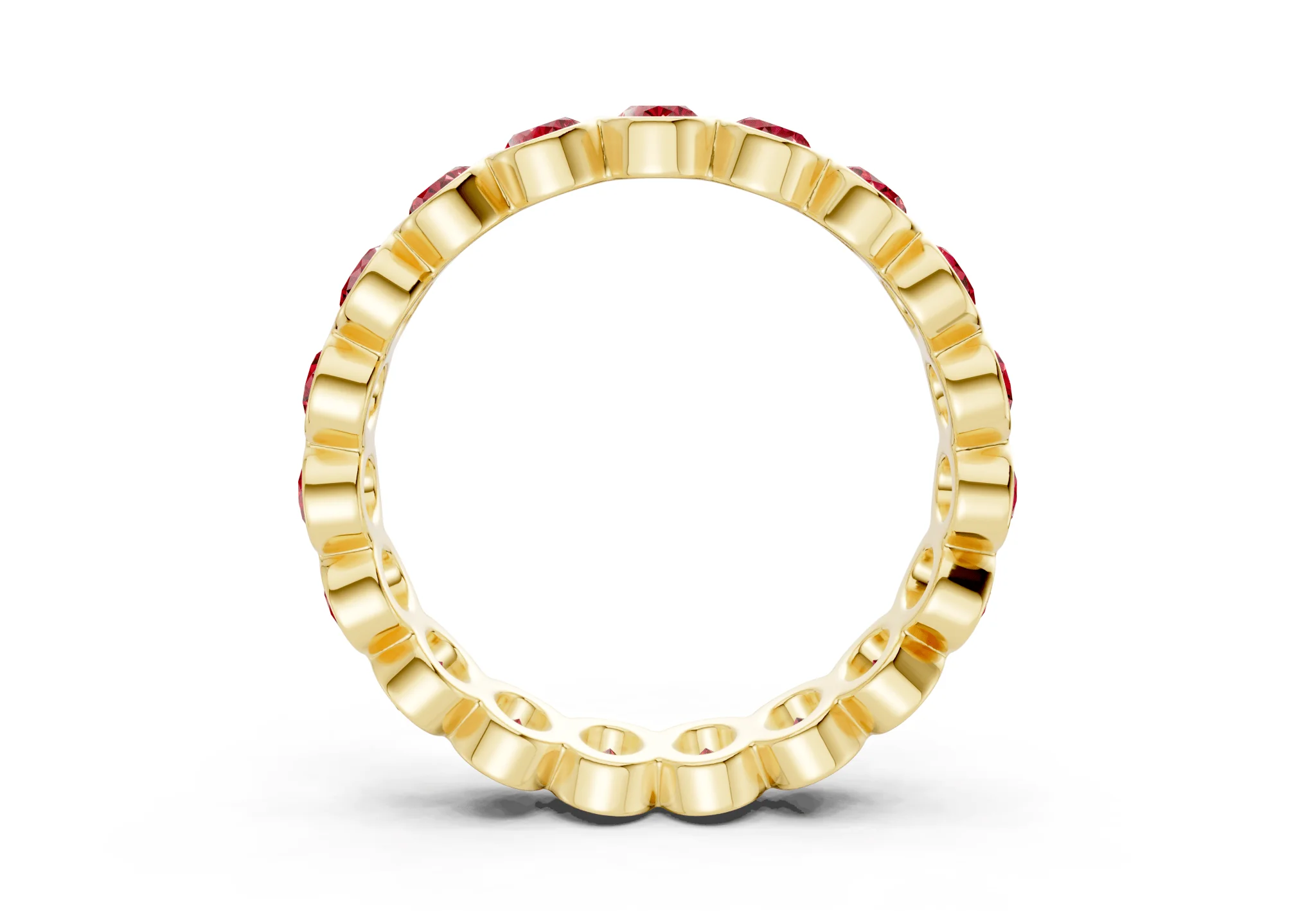 Petite Elysees Oval Cut Ruby Gemstone Eternity Band 2 Carat Total Wt. - Image 2