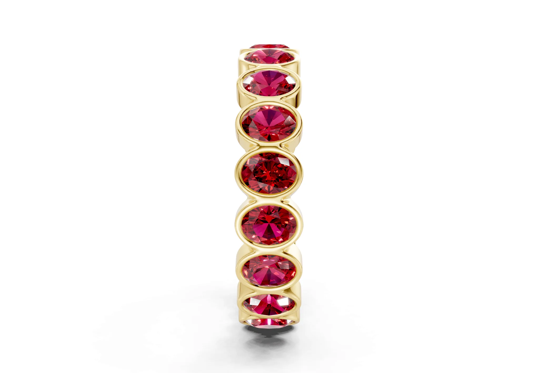 Petite Elysees Oval Cut Ruby Gemstone Eternity Band 2 Carat Total Wt. - Image 3