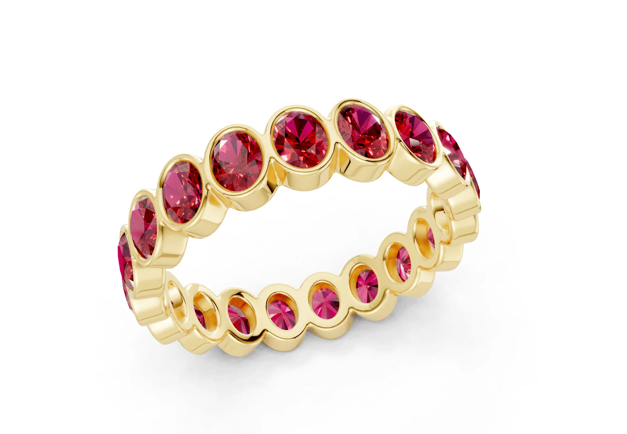 Petite Elysees Oval Cut Ruby Gemstone Eternity Band 2 Carat Total Wt. - Image 4