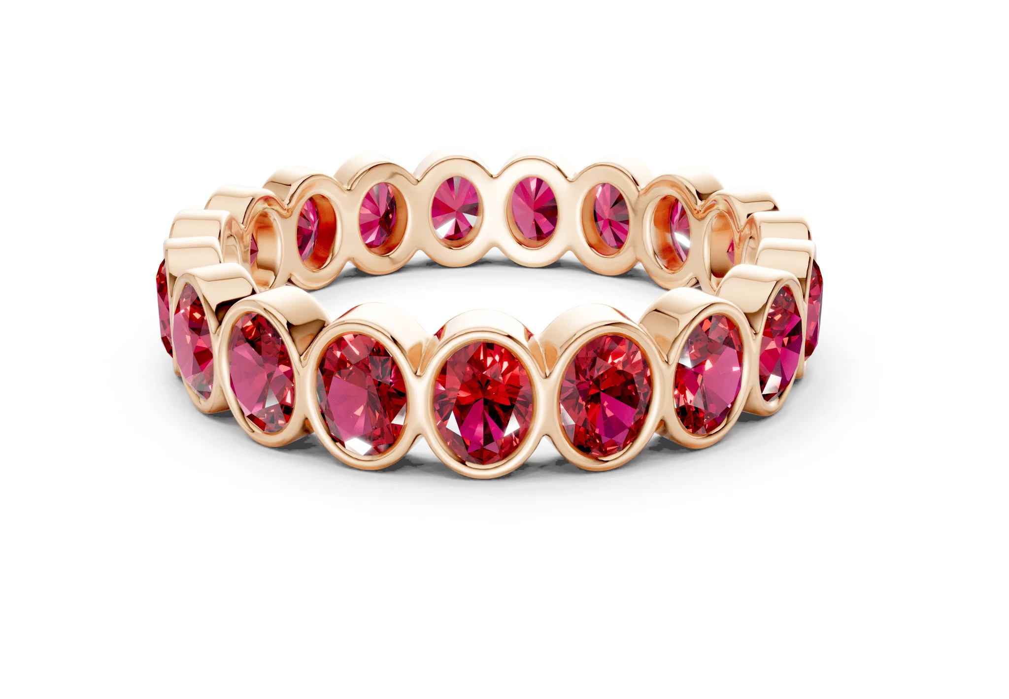Petite Elysees Oval Cut Ruby Gemstone Eternity Band 2 Carat Total Wt. - Image 5