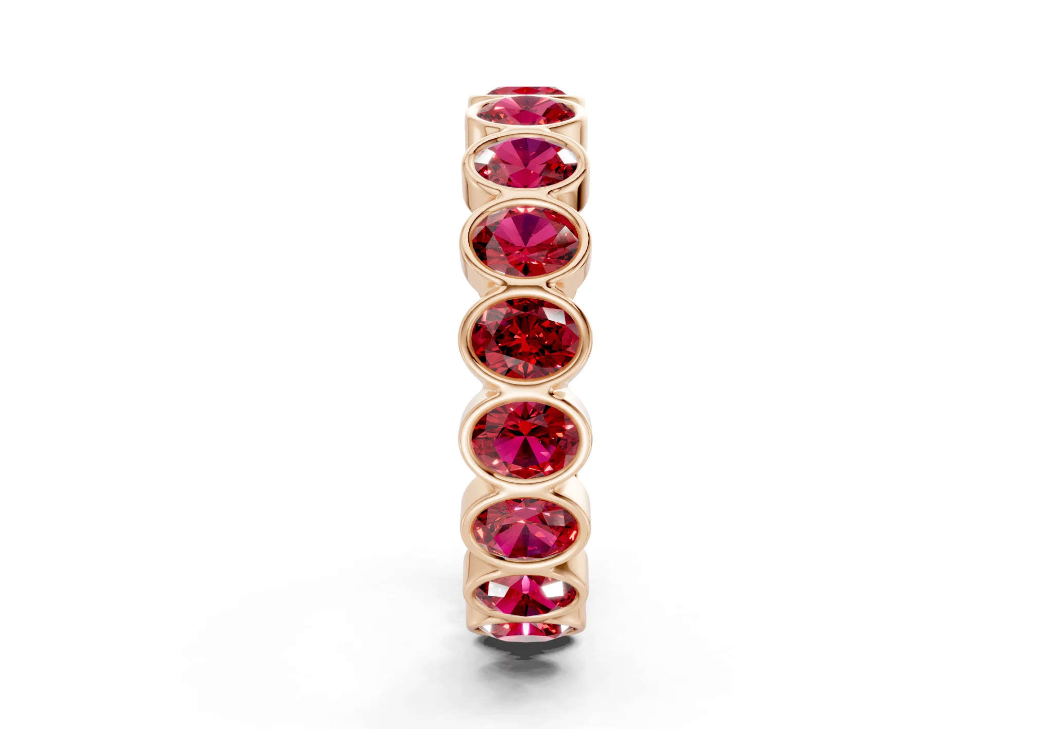Petite Elysees Oval Cut Ruby Gemstone Eternity Band 2 Carat Total Wt. - Image 7