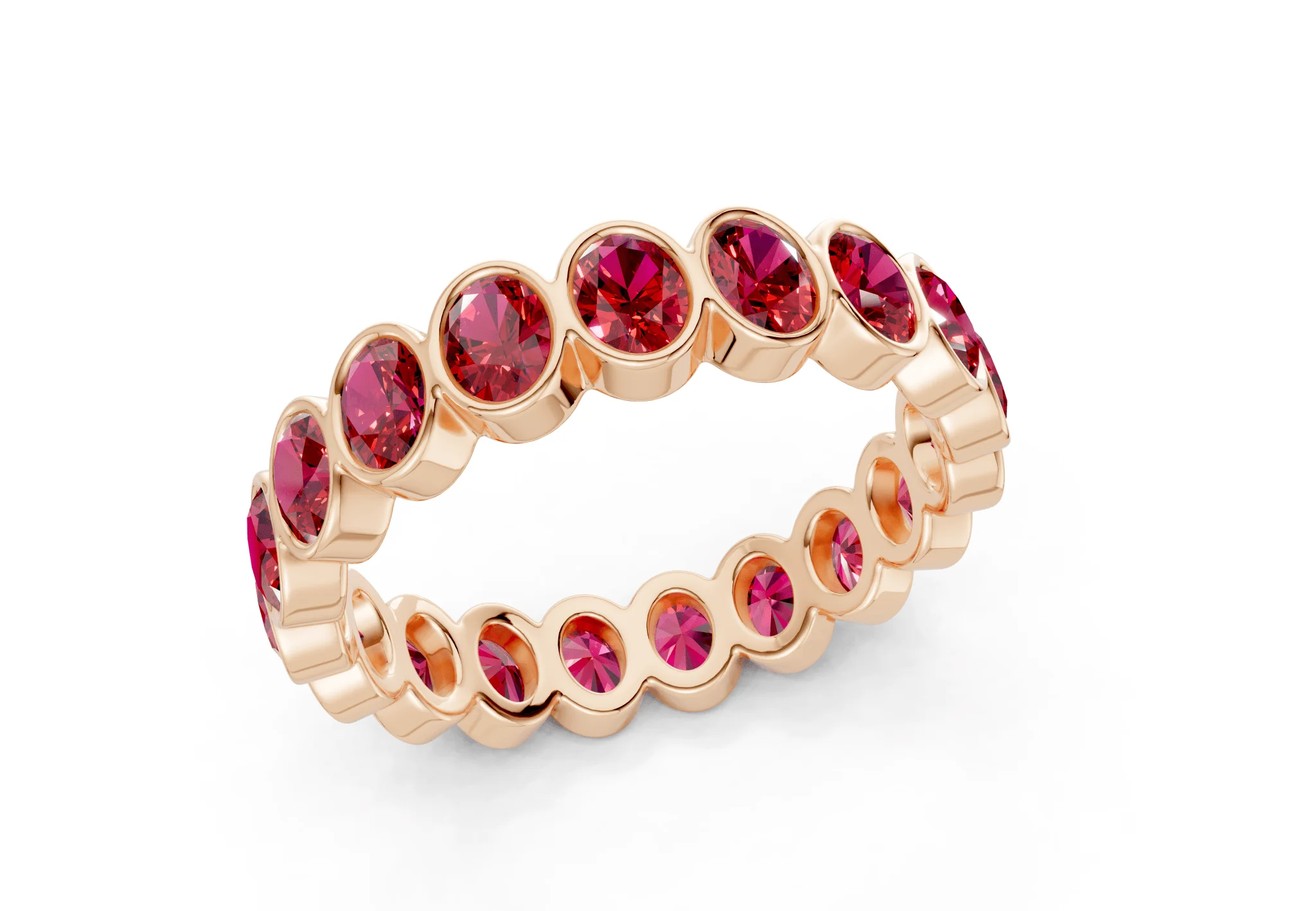 Petite Elysees Oval Cut Ruby Gemstone Eternity Band 2 Carat Total Wt. - Image 8